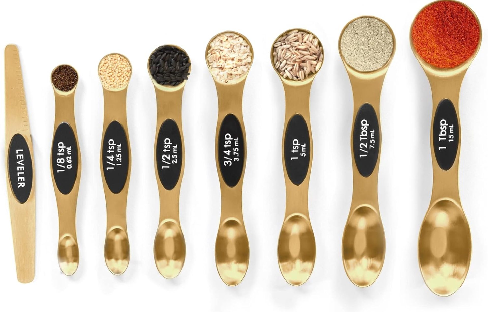 Magnetic Measuring Spoons Set Stainless Steel with Leveler, Stackable Metal Tablespoon Measure Spoon for Baking, Measuring Cups and Spoon Set Kitchen Gadgets Apartment Essentials Fits in Spice Jars Magnetic Measuring Spoons Set Stainless Steel with Leveler, Stackable Metal Tablespoon Measure Spoon for Baking, Measuring Cups and Spoon Set Kitchen Gadgets Apartment Essentials Fits in Spice Jars