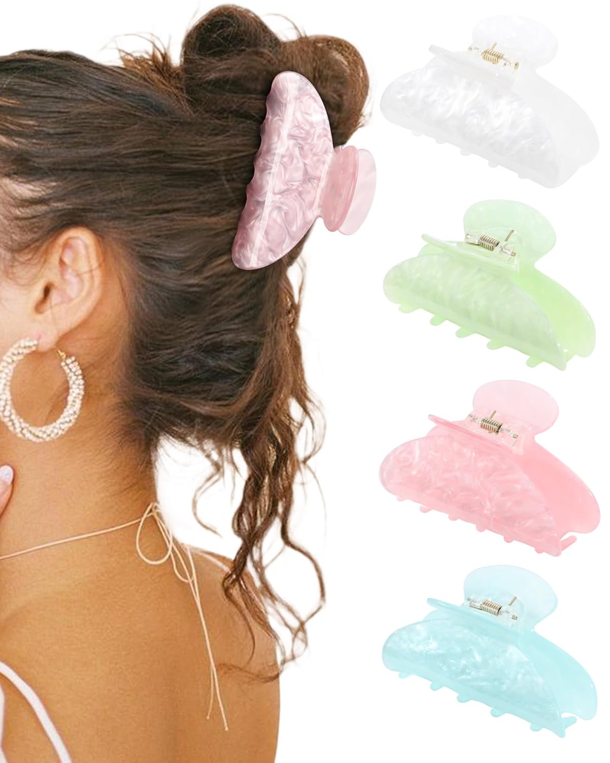 HAIMEIKANG Large Acrylic Hair Claw Clips – Strong Hold Non-Slip Stylish Hair Accessories for Women & Girls’ Thick & Thin Hair HAIMEIKANG Large Acrylic Hair Claw Clips – Strong Hold Non-Slip Stylish Hair Accessories for Women & Girls’ Thick & Thin Hair