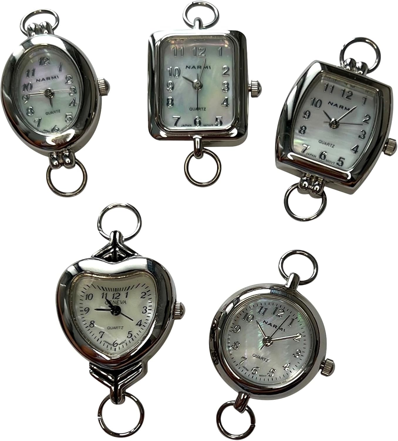 NIMI 5 Piece Printed & Pearl Watch Face Set for Beading and Jewelry Making (Pearl) NIMI 5 Piece Printed & Pearl Watch Face Set for Beading and Jewelry Making (Pearl)