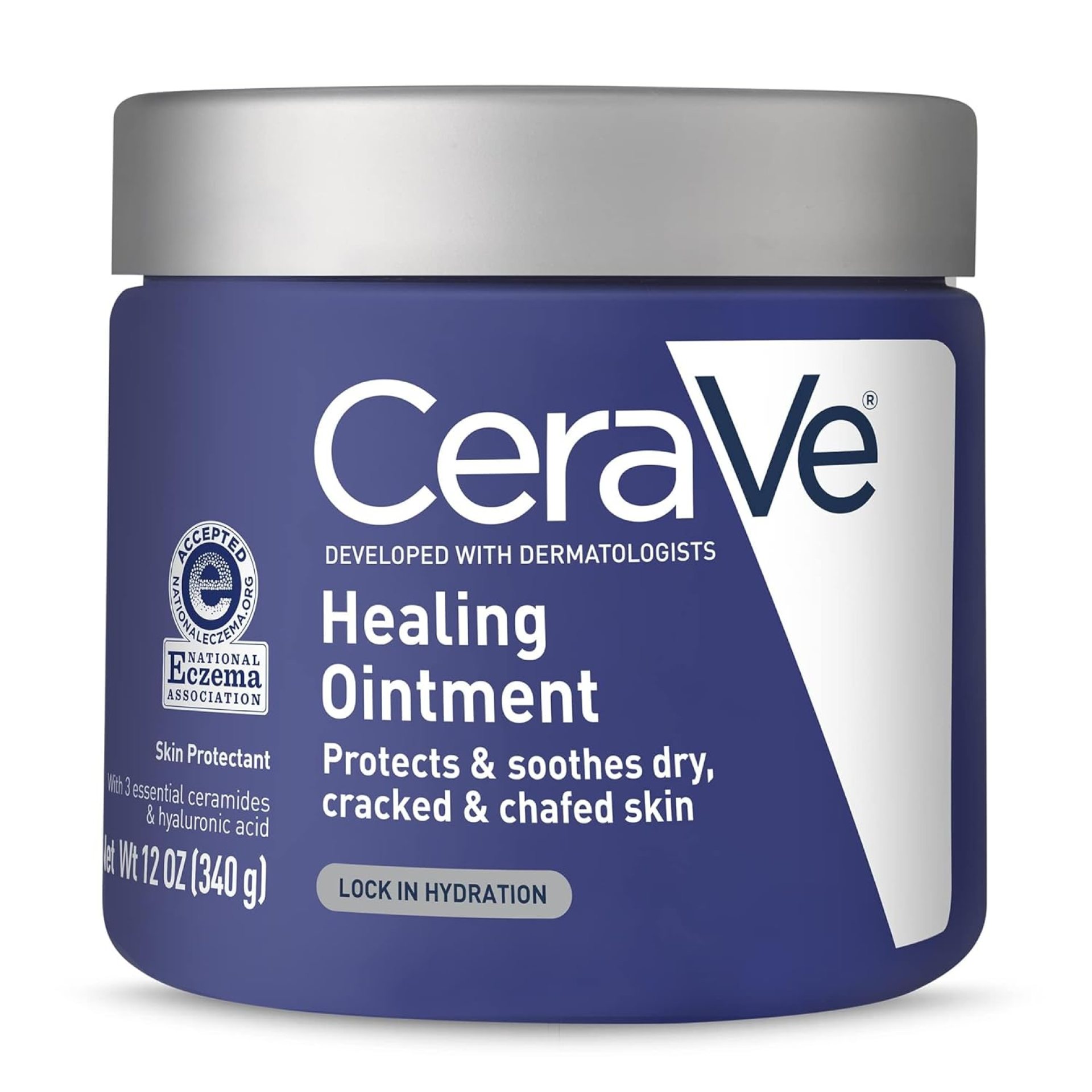 CeraVe Healing Ointment, Hydrating Skin Protectant With Petrolatum, Hyaluronic Acid & Ceramides, Face & Body Skin Barrier Repair For Cracked, Chafed, Dry Skin, Fragrance Free & Lanolin Free, 12 Oz CeraVe Healing Ointment, Hydrating Skin Protectant With Petrolatum, Hyaluronic Acid & Ceramides, Face & Body Skin Barrier Repair For Cracked, Chafed, Dry Skin, Fragrance Free & Lanolin Free, 12 Oz