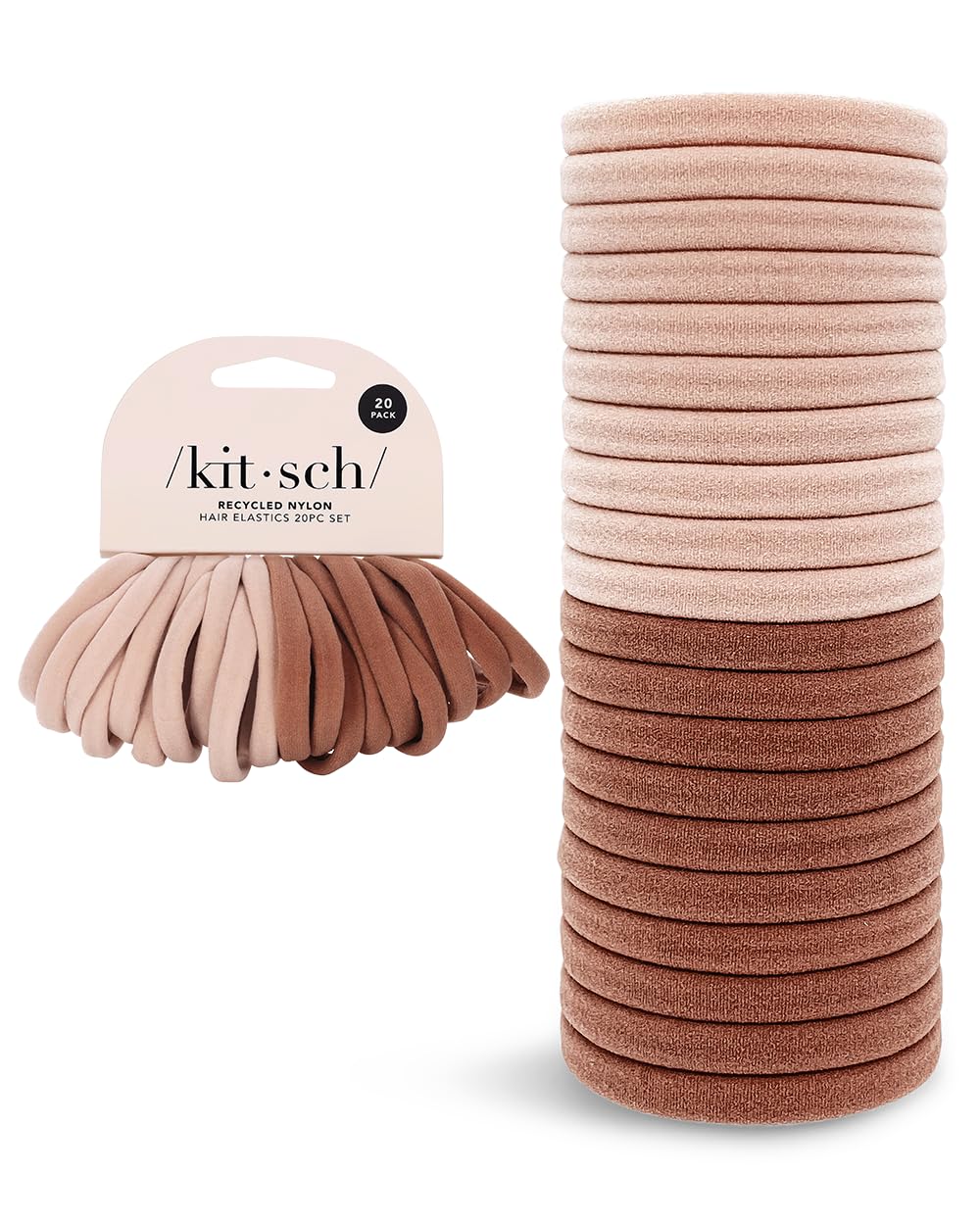 Kitsch Hair Ties No Damage – Strong, Stretchy Hair Bands | Soft Nylon Ponytail Holders, Snag-Free Rubber Bands, Perfect for Updos & Braids – Blush, 20pcs Kitsch Hair Ties No Damage – Strong, Stretchy Hair Bands | Soft Nylon Ponytail Holders, Snag-Free Rubber Bands, Perfect for Updos & Braids – Blush, 20pcs