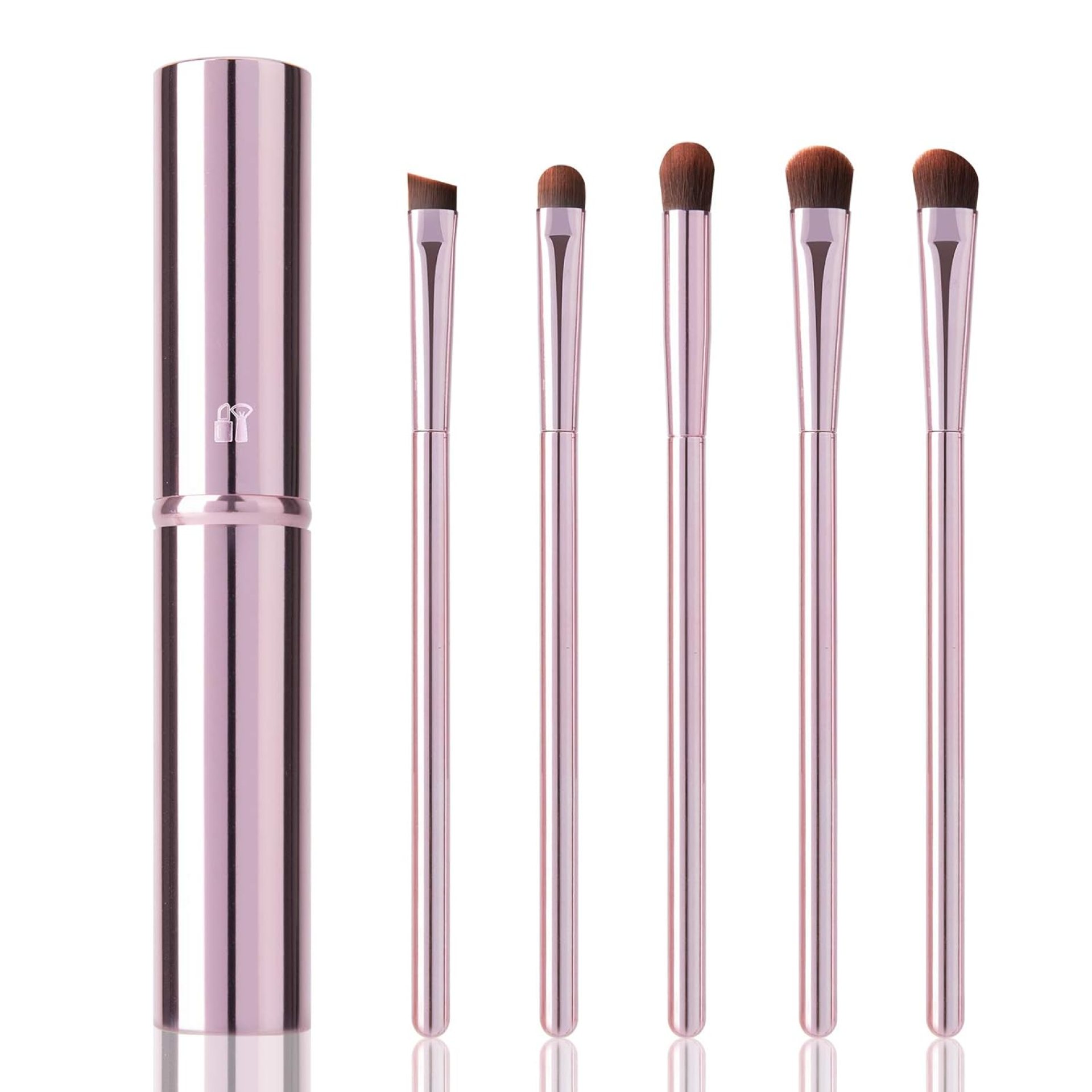 5Pcs Eyeshadow Brush Set, Portable Eye brushes, Premium Eye Makeup Brush, Eyeliner Brush, Angled Brush by YUESHENNAN (pink). 5Pcs Eyeshadow Brush Set, Portable Eye brushes, Premium Eye Makeup Brush, Eyeliner Brush, Angled Brush by YUESHENNAN (pink).