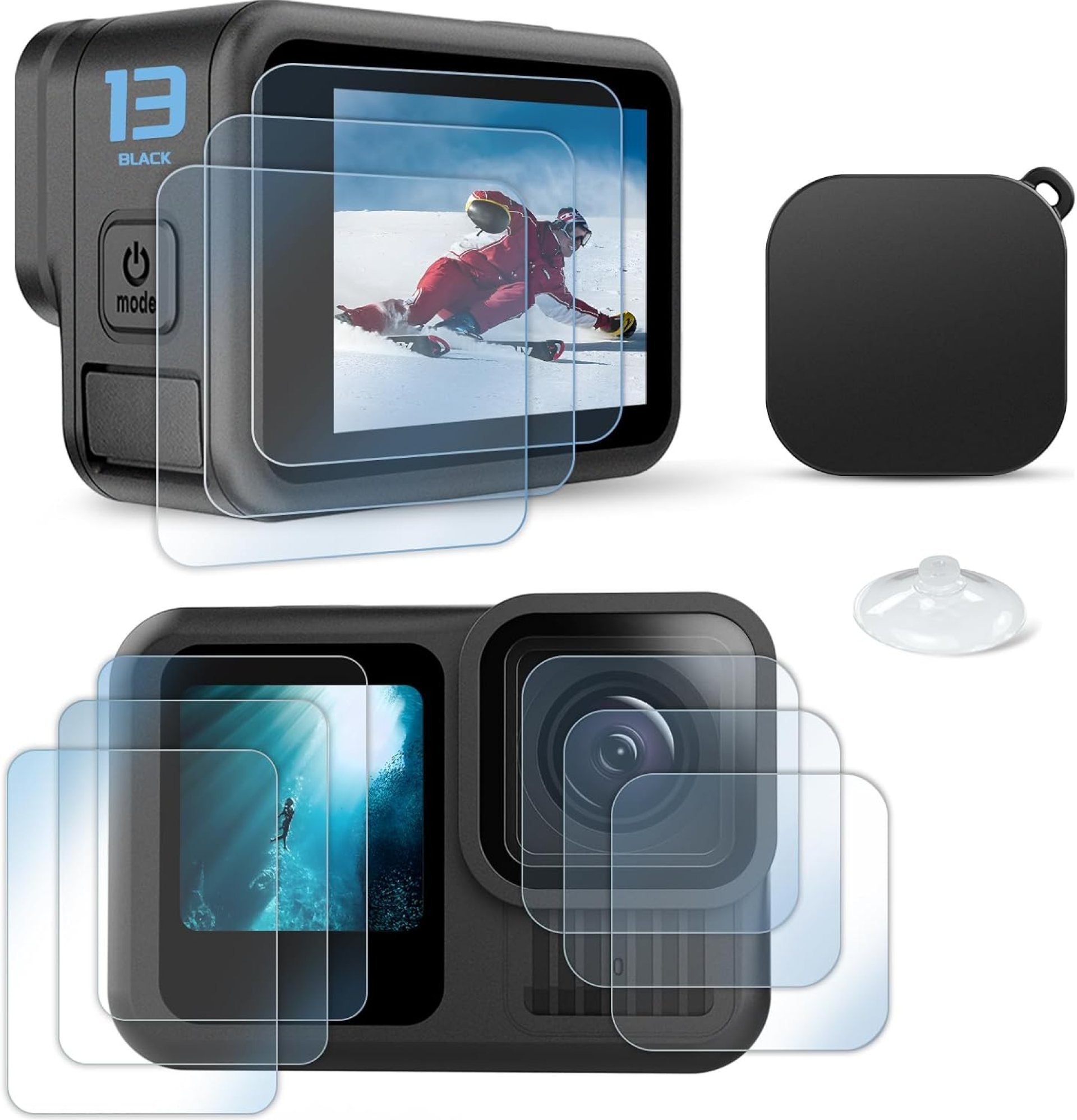 FiTSTILL 10PCS LCD Screen Protector Appliable for Go Pro Hero 13 Black,Tempered Glass Screen Cover Ultra HD 9H Hardness,Scratch Resistant film Only for Hero13 Black Action Camera Accessories kit FiTSTILL 10PCS LCD Screen Protector Appliable for Go Pro Hero 13 Black,Tempered Glass Screen Cover Ultra HD 9H Hardness,Scratch Resistant film Only for Hero13 Black Action Camera Accessories kit