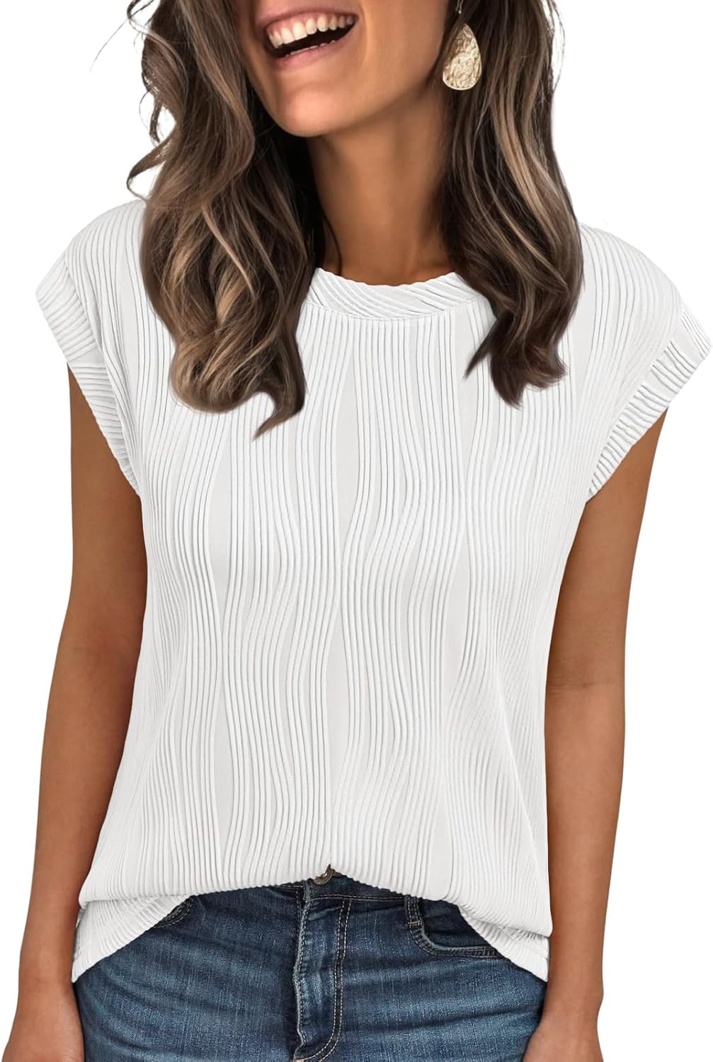 LILLUSORY Dressy Casual Blouses for Women 2025 Summer Trendy Tops Cap Short Sleeve T-Shirts Cute Shirt Work Clothes Spring LILLUSORY Dressy Casual Blouses for Women 2025 Summer Trendy Tops Cap Short Sleeve T-Shirts Cute Shirt Work Clothes Spring