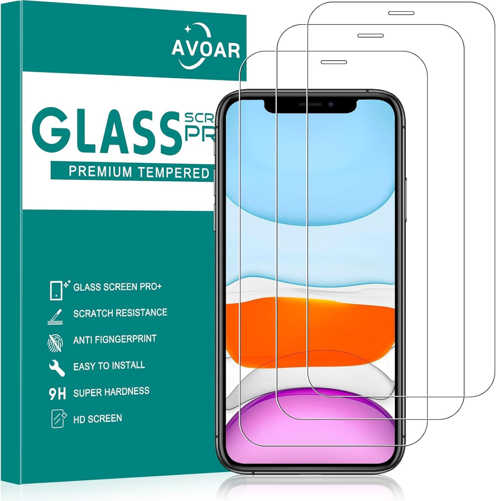 3 Pack Screen Protector for iPhone 11 / XR, 6.1 Inch HD Clear Tempered Glass Full Screen Case Friendly, Anti-Scratch, Bubble Free 3 Pack Screen Protector for iPhone 11 / XR, 6.1 Inch HD Clear Tempered Glass Full Screen Case Friendly, Anti-Scratch, Bubble Free