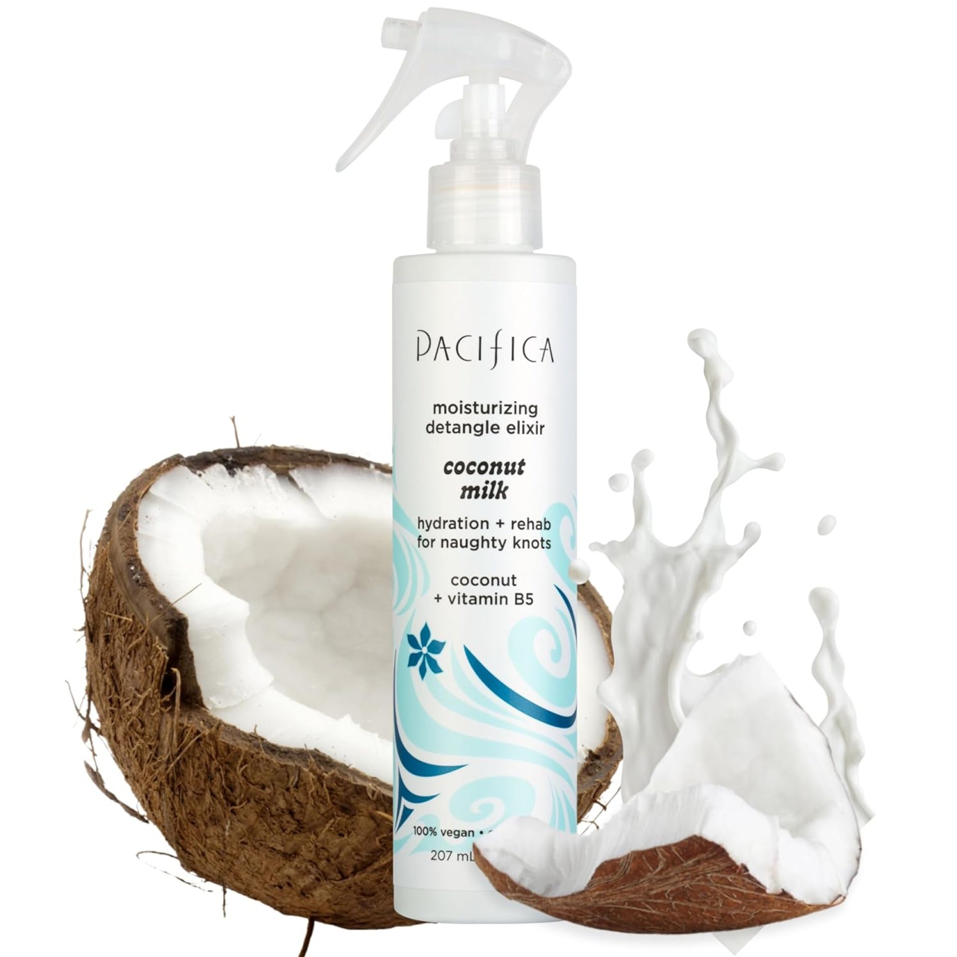 Pacifica Coconut Milk Hair Detangler Spray – Leave-In Conditioning Elixir for Tangle-Free Hair – Instantly Detangles Knots, Adds Shine & Moisture, Prevents Breakage & Frizz – Vegan & Cruelty-Free Pacifica Coconut Milk Hair Detangler Spray – Leave-In Conditioning Elixir for Tangle-Free Hair – Instantly Detangles Knots, Adds Shine & Moisture, Prevents Breakage & Frizz – Vegan & Cruelty-Free