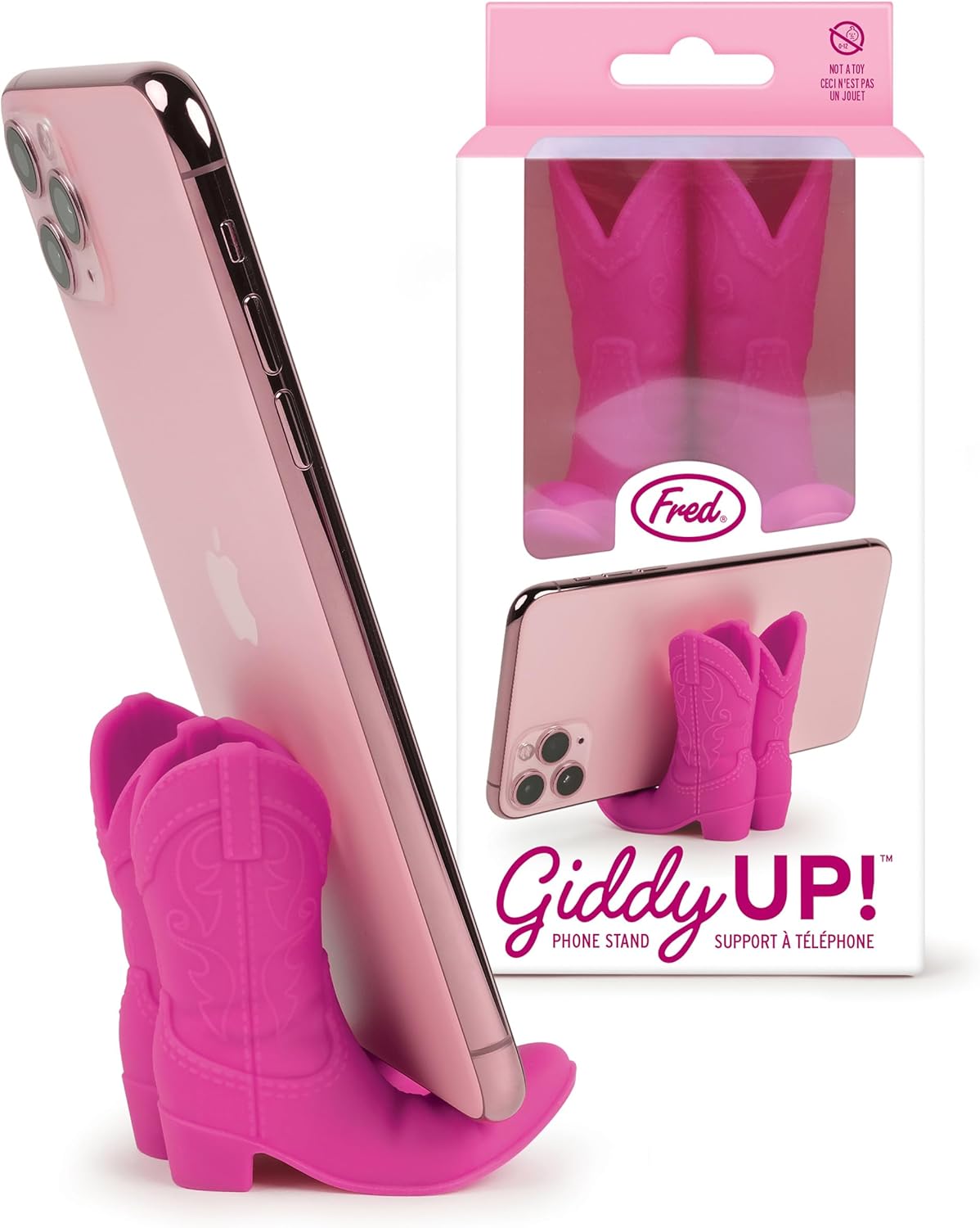 Genuine Fred Giddy UP Phone Stand, Pink, Cowboy Boot Tech Accessory, Fits Most Mobile Smartphones, Grippy Silicone, Fun Cowboy Boot Details Genuine Fred Giddy UP Phone Stand, Pink, Cowboy Boot Tech Accessory, Fits Most Mobile Smartphones, Grippy Silicone, Fun Cowboy Boot Details