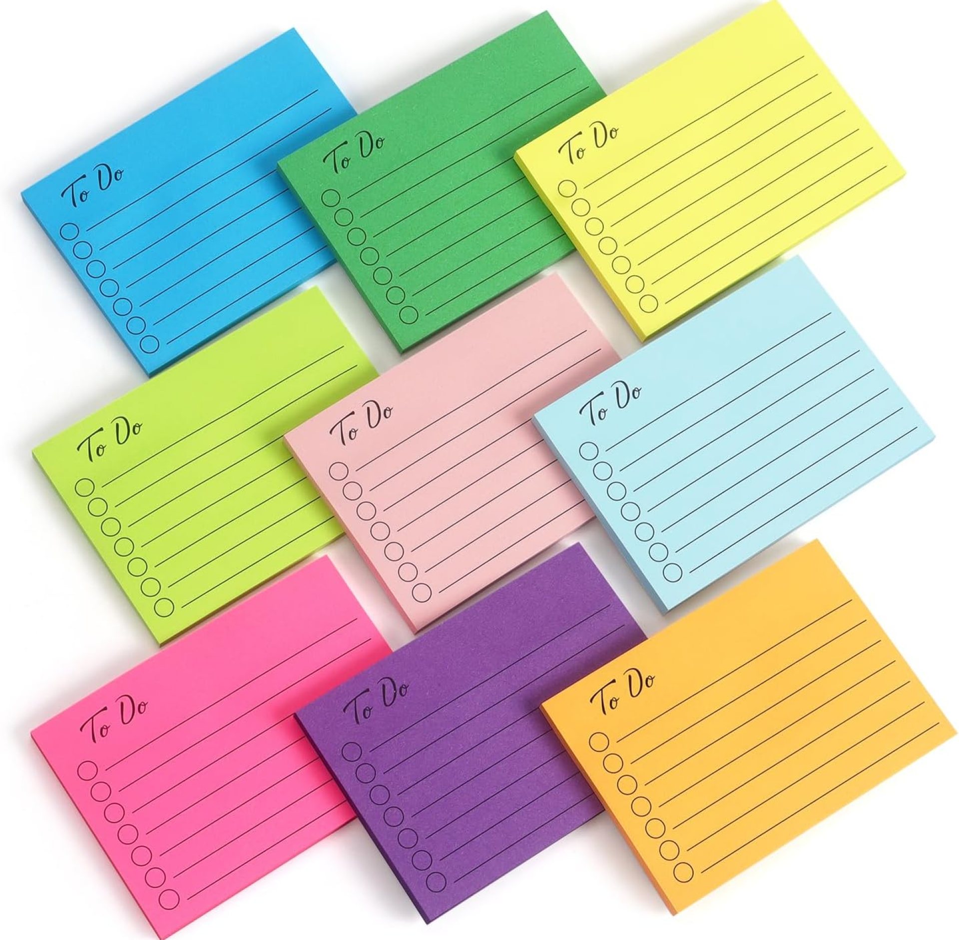 Eastern Wolf 9 Pads to Do Lined Sticky Notes, 9 Bright Multi Colors Self-Stick Note Pads, 3×4 Inch with Line Adhesive Memo Sticky Notes Notepad, 50 Sheet/Pad Eastern Wolf 9 Pads to Do Lined Sticky Notes, 9 Bright Multi Colors Self-Stick Note Pads, 3×4 Inch with Line Adhesive Memo Sticky Notes Notepad, 50 Sheet/Pad