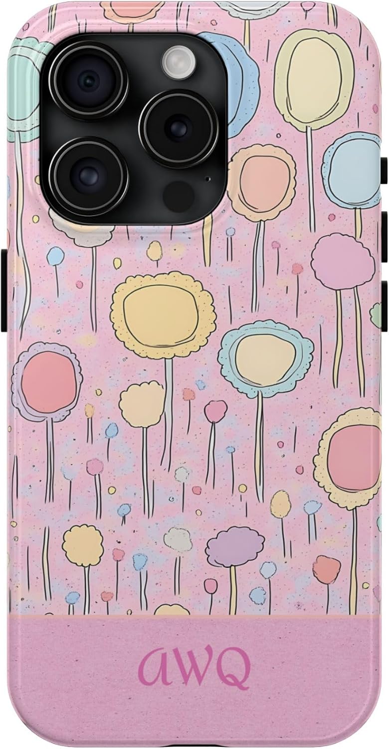 Personalized Flowers Phone Case, Tough Phone Cover for Latest Smartphone, Customize with Your Name or Initials, Great Gift Personalized Flowers Phone Case, Tough Phone Cover for Latest Smartphone, Customize with Your Name or Initials, Great Gift