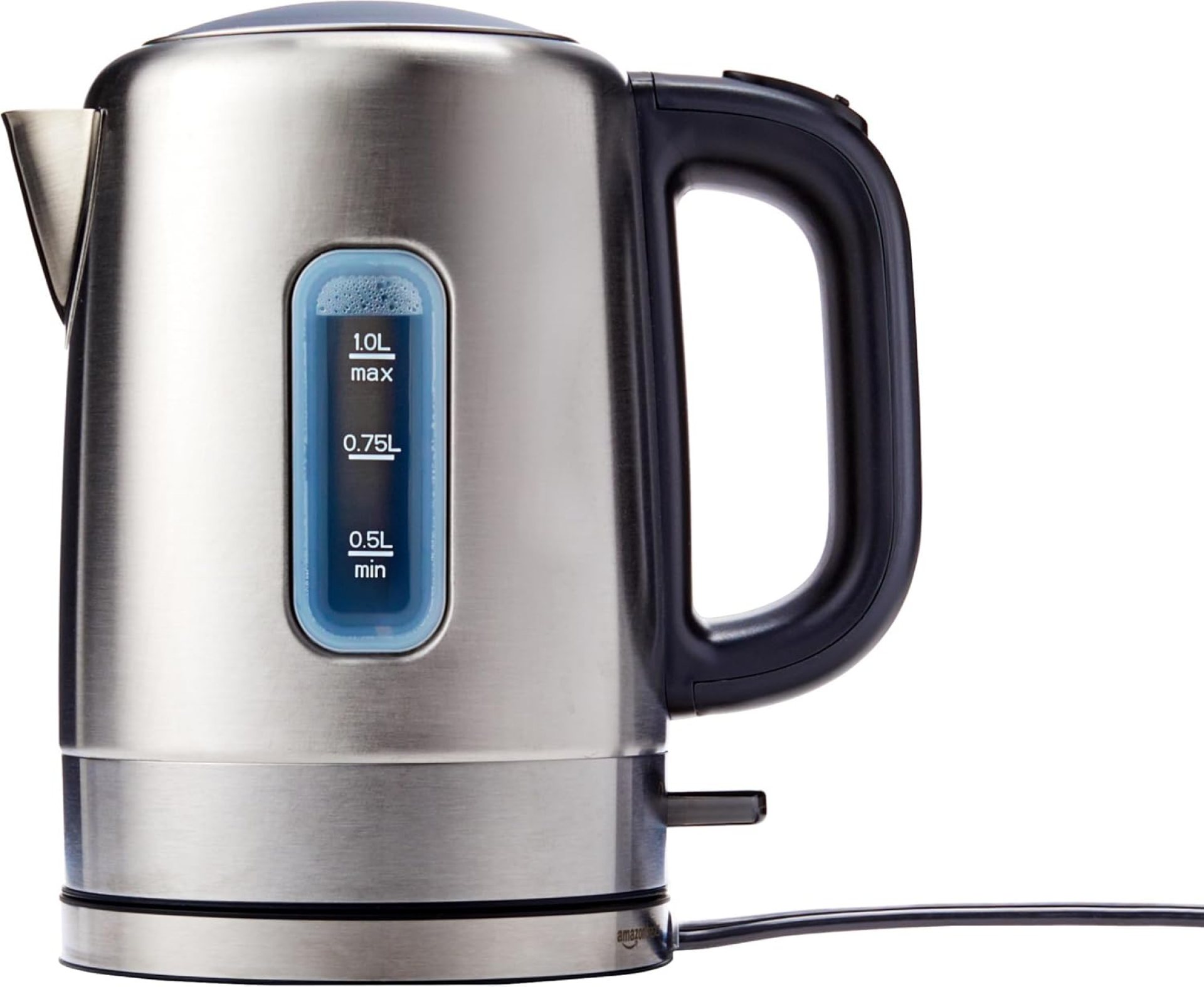 Amazon Basics 1.1-Qt (1.0L) Electric Kettle, Tea Kettle & Water Boiler, With Auto Shut-Off, Boil Dry Protection, High-Safety Strix Thermostat, BPA-Free, 1500W, Stainless Steel, Black & Silver Amazon Basics 1.1-Qt (1.0L) Electric Kettle, Tea Kettle & Water Boiler, With Auto Shut-Off, Boil Dry Protection, High-Safety Strix Thermostat, BPA-Free, 1500W, Stainless Steel, Black & Silver