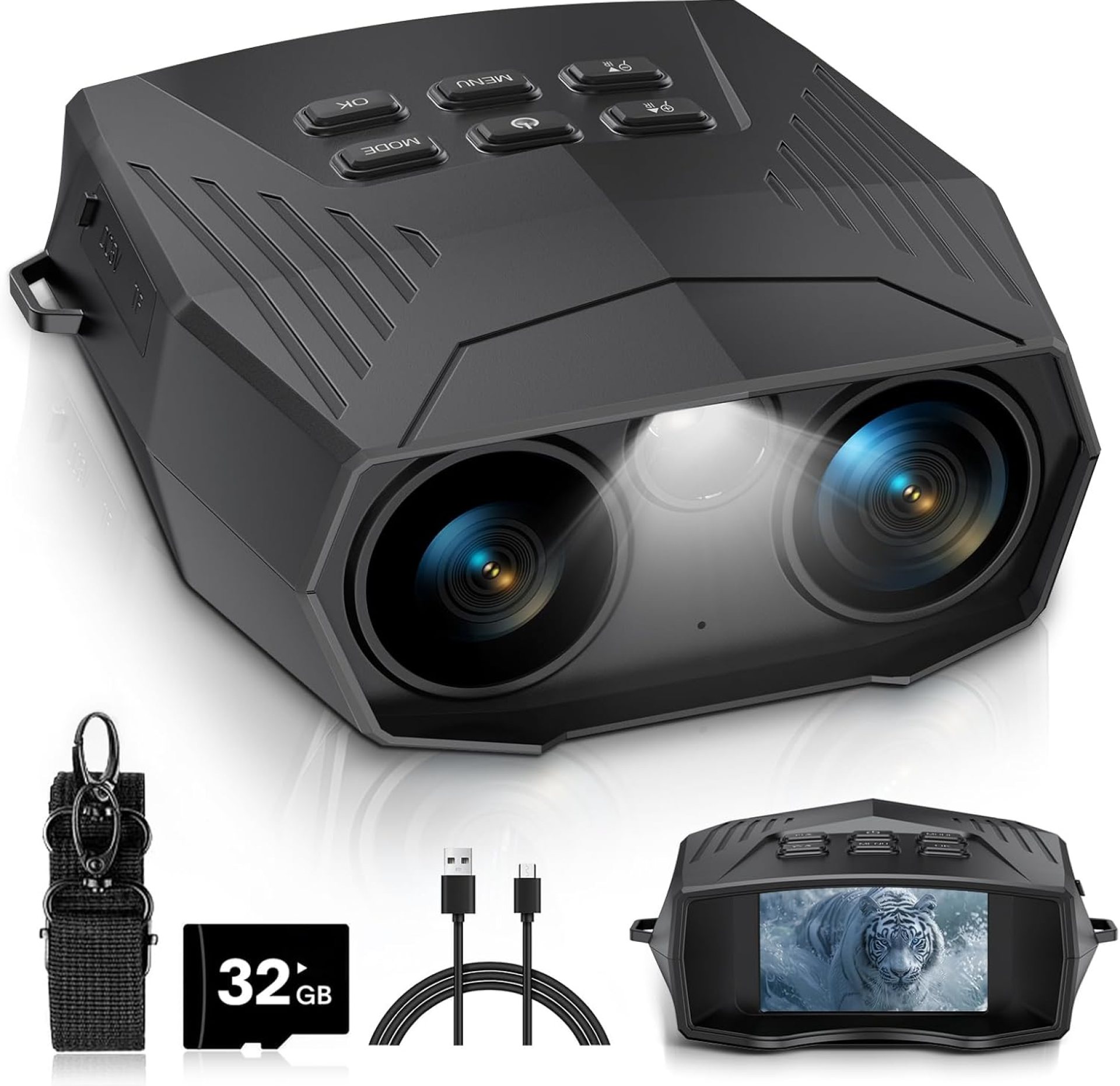 Night Vision Goggles – 5K Night Vision Binoculars for Adults, 5000mAh Rechargeable Infrared Binoculars with 3” Large Screen, 10X Digital Zoom External Flashlight for Camping Night Vision Goggles – 5K Night Vision Binoculars for Adults, 5000mAh Rechargeable Infrared Binoculars with 3” Large Screen, 10X Digital Zoom External Flashlight for Camping
