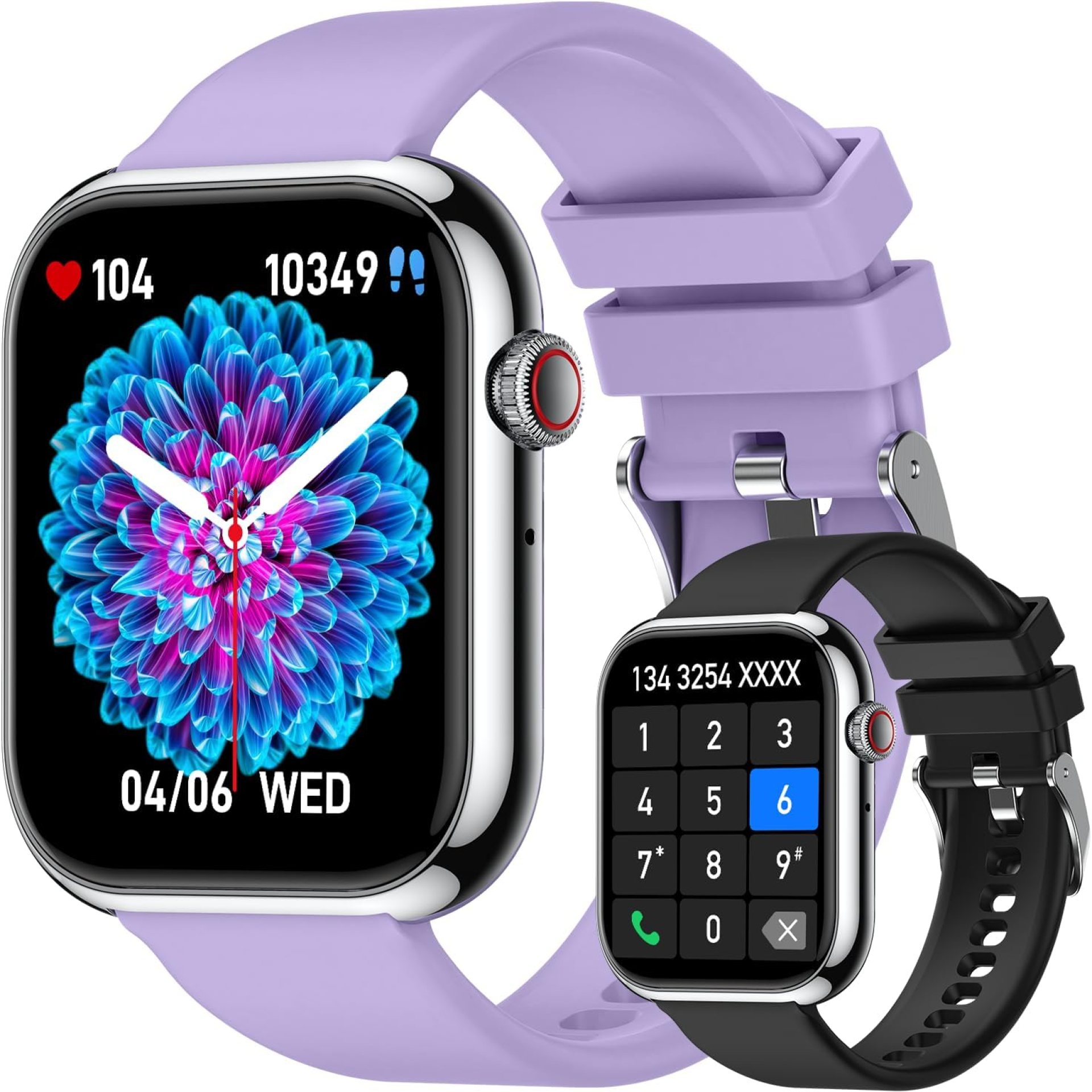 Smart Watch for Men Women Fitness: Waterproof Make/Answer Call Smart Watches for Men Digital Mens watches Step Tracker Smartwatch Android Phones iPhone Samsung Compatible Heart Rate Monitor Purple Smart Watch for Men Women Fitness: Waterproof Make/Answer Call Smart Watches for Men Digital Mens watches Step Tracker Smartwatch Android Phones iPhone Samsung Compatible Heart Rate Monitor Purple