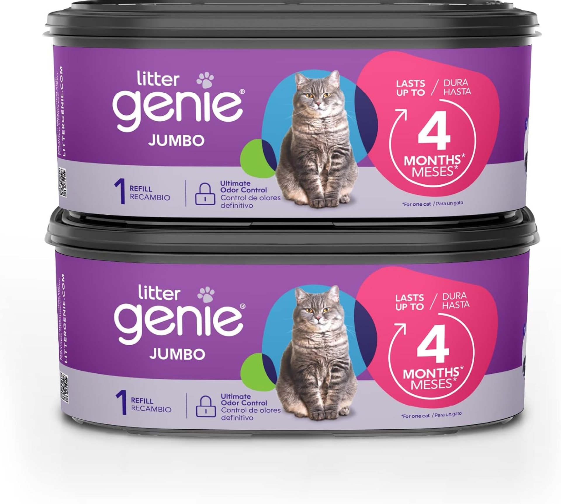 Litter Genie Refill Bags | Jumbo 2- Count (Pack of 1) | Up to 8 Months of Supply in 2 cartridges | Ultimate Odor Control Cat Litter Bags Litter Genie Refill Bags | Jumbo 2- Count (Pack of 1) | Up to 8 Months of Supply in 2 cartridges | Ultimate Odor Control Cat Litter Bags