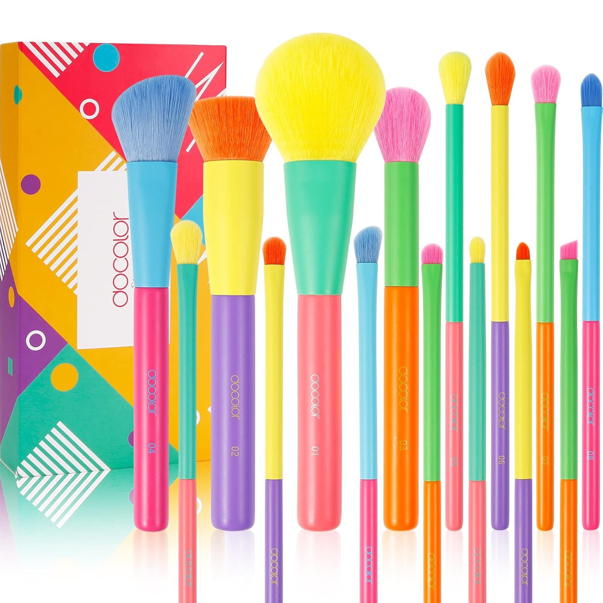 Docolor Makeup Brushes 15Pcs Colourful Makeup Brush Set Premium Gift Synthetic Face Powder Kabuki Foundation Contour Blush Concealers Eye Shadow Blending Make Up Brush Kit – Dream of Color Docolor Makeup Brushes 15Pcs Colourful Makeup Brush Set Premium Gift Synthetic Face Powder Kabuki Foundation Contour Blush Concealers Eye Shadow Blending Make Up Brush Kit – Dream of Color
