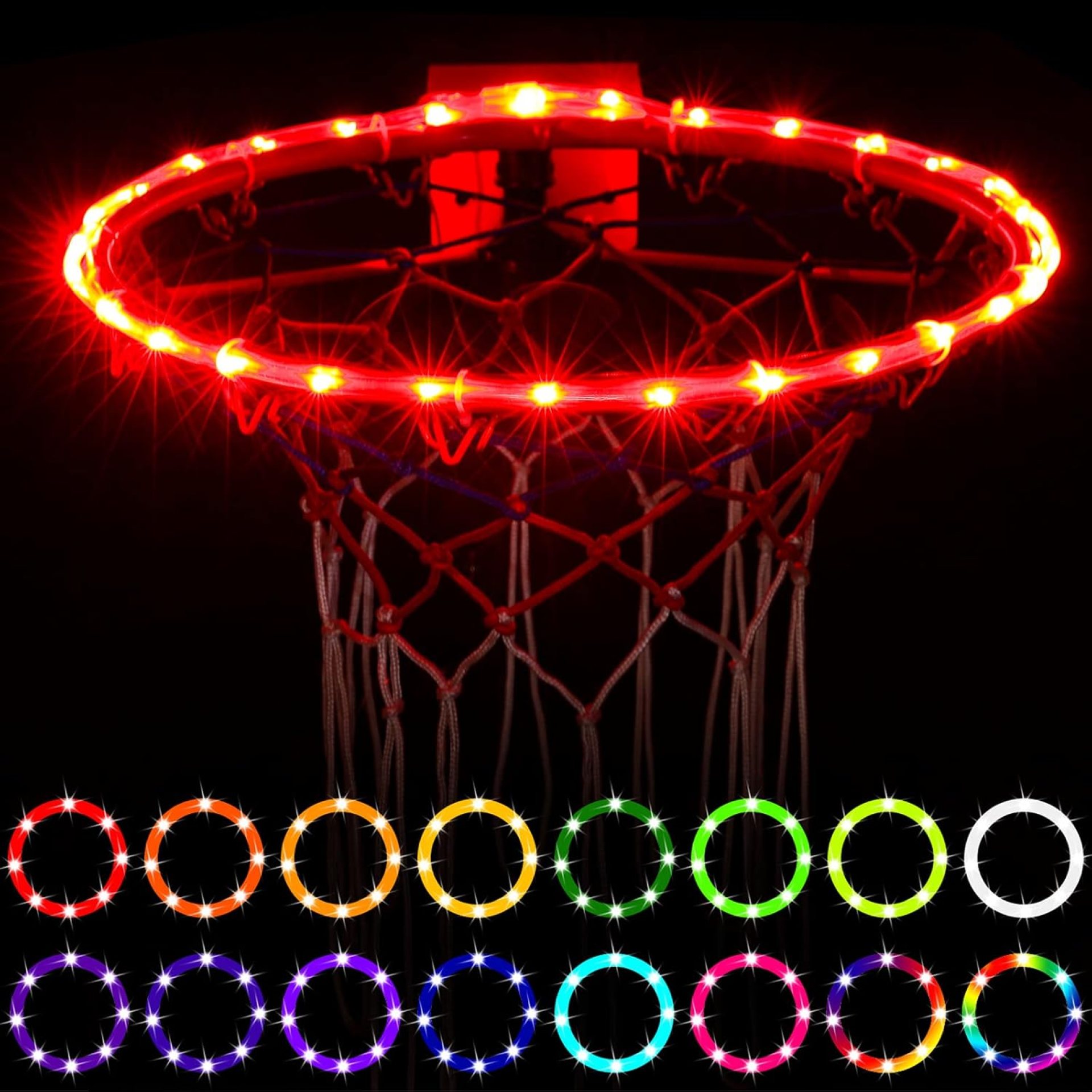 Waybelive LED Basketball Hoop Lights, Remote Control Basketball Rim LED Light, 16 Color Change by Yourself, Waterproof, Super Bright to Play at Night Outdoors, Good Gift for Kids Waybelive LED Basketball Hoop Lights, Remote Control Basketball Rim LED Light, 16 Color Change by Yourself, Waterproof, Super Bright to Play at Night Outdoors, Good Gift for Kids