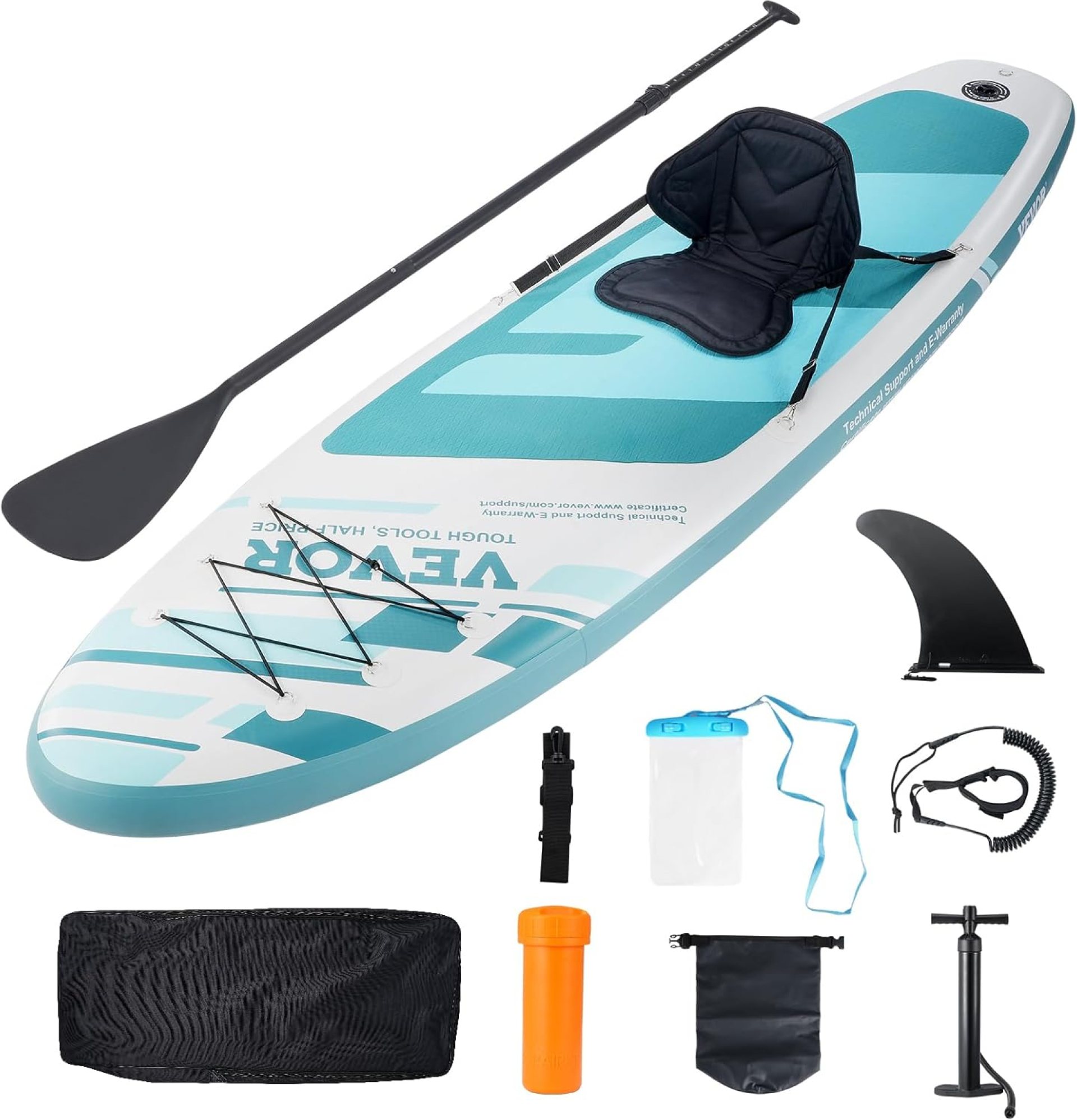 VEVOR Inflatable Stand Up Paddle Board, Backpack, Ankle Leash, Repair Kit, Non-Slip Deck for Youth & Adults VEVOR Inflatable Stand Up Paddle Board, Backpack, Ankle Leash, Repair Kit, Non-Slip Deck for Youth & Adults