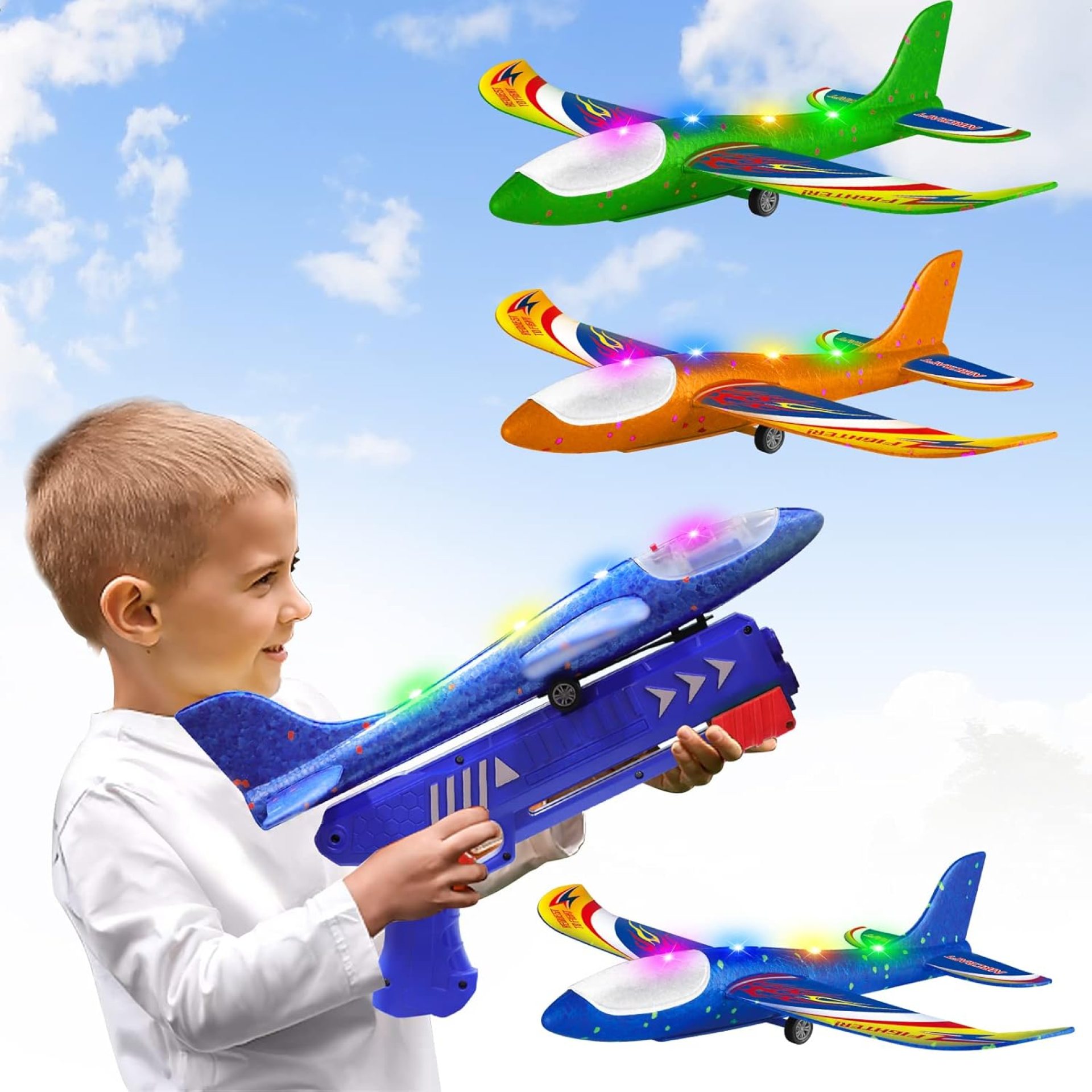 3 Pack Foam Airplane Launcher Toys, 2 Flight Mode Glider Plane,Kids Flying Toy,3 4 5 6 7 8 9 10 11 12 Year Old Boys Girls Gifts,Outdoor Sport Party Favor 3 Pack Foam Airplane Launcher Toys, 2 Flight Mode Glider Plane,Kids Flying Toy,3 4 5 6 7 8 9 10 11 12 Year Old Boys Girls Gifts,Outdoor Sport Party Favor