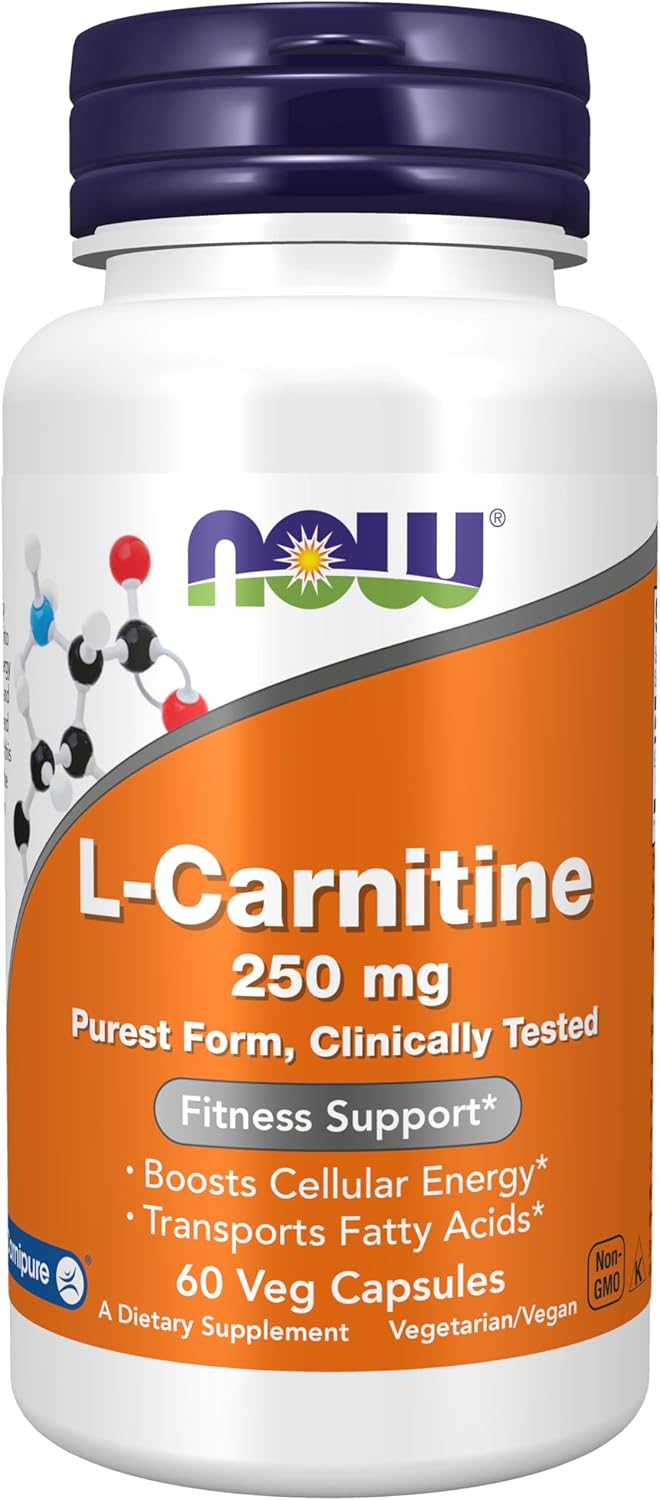 NOW Foods Supplements, L-Carnitine 250 mg, Purest Form, Amino Acid, Fitness Support*, 60 Veg Capsules NOW Foods Supplements, L-Carnitine 250 mg, Purest Form, Amino Acid, Fitness Support*, 60 Veg Capsules