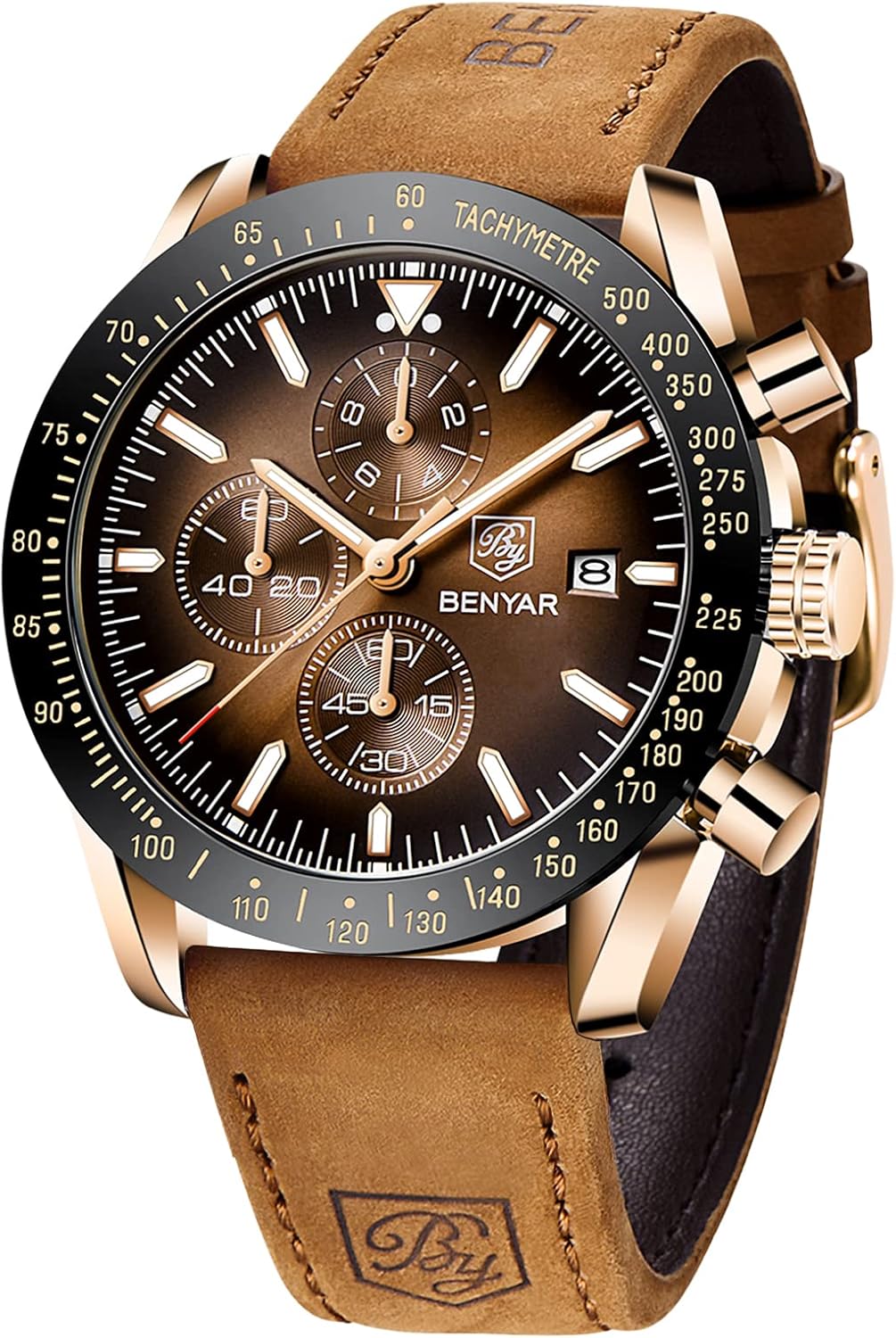 BY BENYAR Watch for Men Analog Quartz Chronograph Waterproof Luminous Designer Mens Wrist Watches Business Work Sport Casual Dress Watch with Silicone Strap Elegant Gifts for Men BY BENYAR Watch for Men Analog Quartz Chronograph Waterproof Luminous Designer Mens Wrist Watches Business Work Sport Casual Dress Watch with Silicone Strap Elegant Gifts for Men