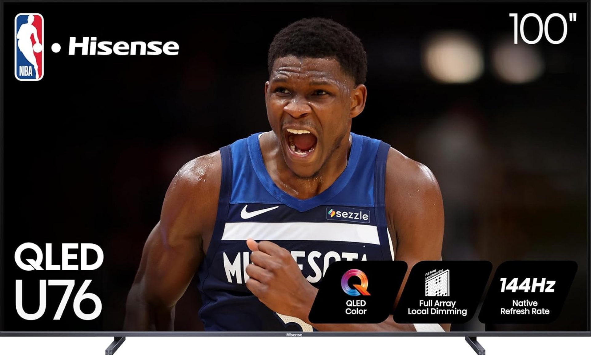 Hisense 100-Inch Class U7 Series ULED 4K UHD Google Smart TV (100U76N, 2024 Model) – QLED, Native 144Hz, Motion Rate 480, Dolby Vision, Full Array Local Dimming, Game Mode Pro, Alexa Compatibility Hisense 100-Inch Class U7 Series ULED 4K UHD Google Smart TV (100U76N, 2024 Model) – QLED, Native 144Hz, Motion Rate 480, Dolby Vision, Full Array Local Dimming, Game Mode Pro, Alexa Compatibility