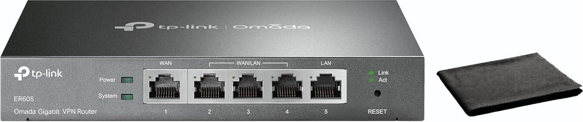 TP-Link ER-605 Gigabit VPN Router | Load Balancing | Dual WAN Ports | SPI Firewall | Bandwidth Management | IPsec, PPTP, L2TP VPN | Business Network Security | Easy Setup | Cloud Monitoring, W/Cloth TP-Link ER-605 Gigabit VPN Router | Load Balancing | Dual WAN Ports | SPI Firewall | Bandwidth Management | IPsec, PPTP, L2TP VPN | Business Network Security | Easy Setup | Cloud Monitoring, W/Cloth