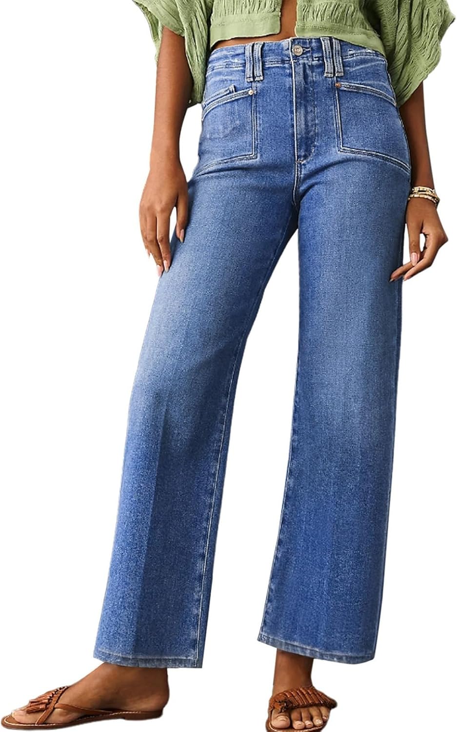 Astylish Womens Wide Leg Jeans High Waisted Stretchy Buttoned Denim Pants Trendy 2025 with Pocket Astylish Womens Wide Leg Jeans High Waisted Stretchy Buttoned Denim Pants Trendy 2025 with Pocket