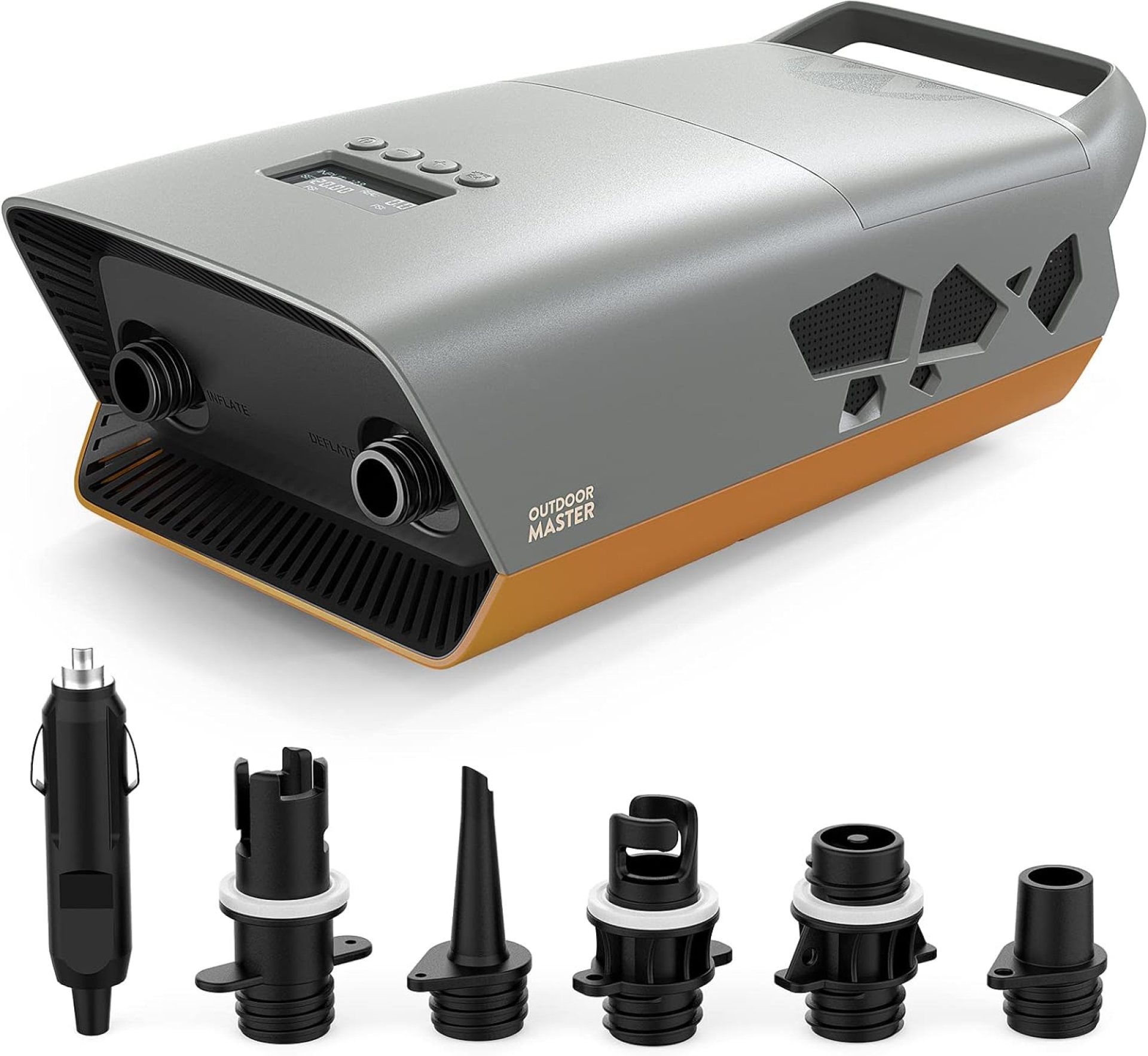 OutdoorMaster 20PSI High Pressure SUP Air Pump, The Cachalot 2 Mini Paddle Board Pump, Intelligent Dual Stage Inflation & Auto-Off, Deflation Function, 12V DC Car Connector for Inflatable SUP Boards OutdoorMaster 20PSI High Pressure SUP Air Pump, The Cachalot 2 Mini Paddle Board Pump, Intelligent Dual Stage Inflation & Auto-Off, Deflation Function, 12V DC Car Connector for Inflatable SUP Boards