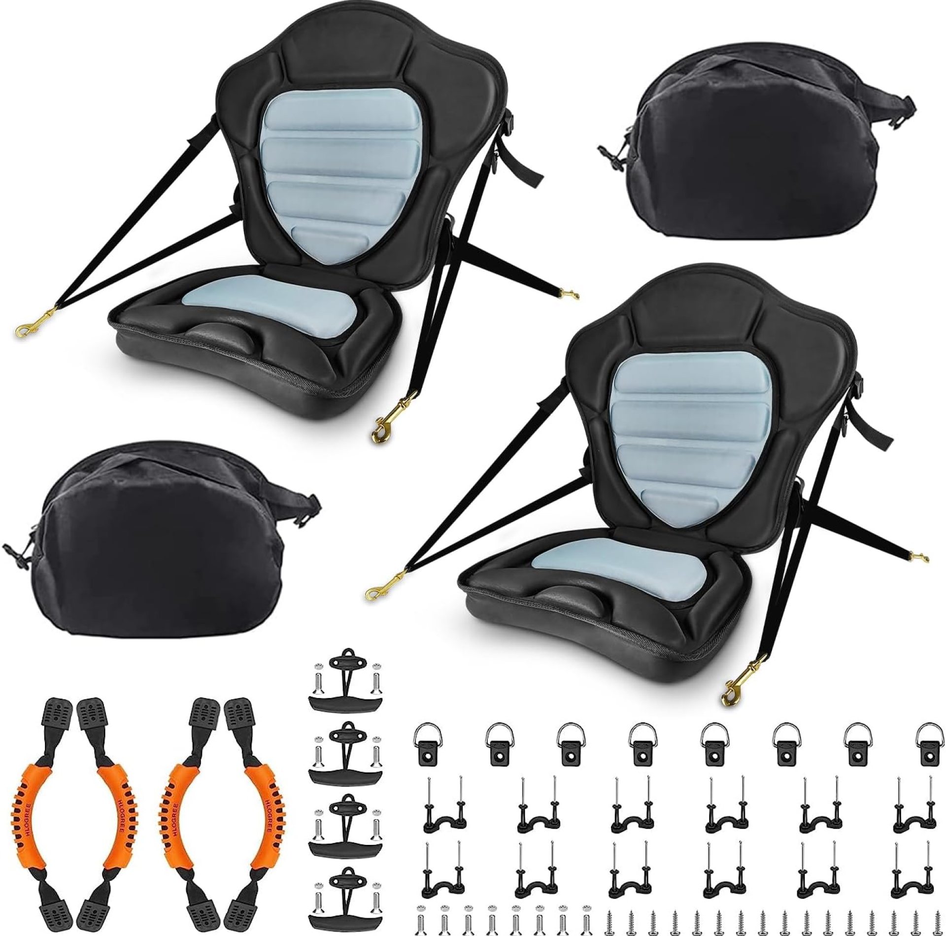 HLOGREE Kayak Seats – 1/2 Pck, Thicken Padded Seat Cushion with Back Support, Canoe & Ocean Sup Compatible HLOGREE Kayak Seats – 1/2 Pck, Thicken Padded Seat Cushion with Back Support, Canoe & Ocean Sup Compatible