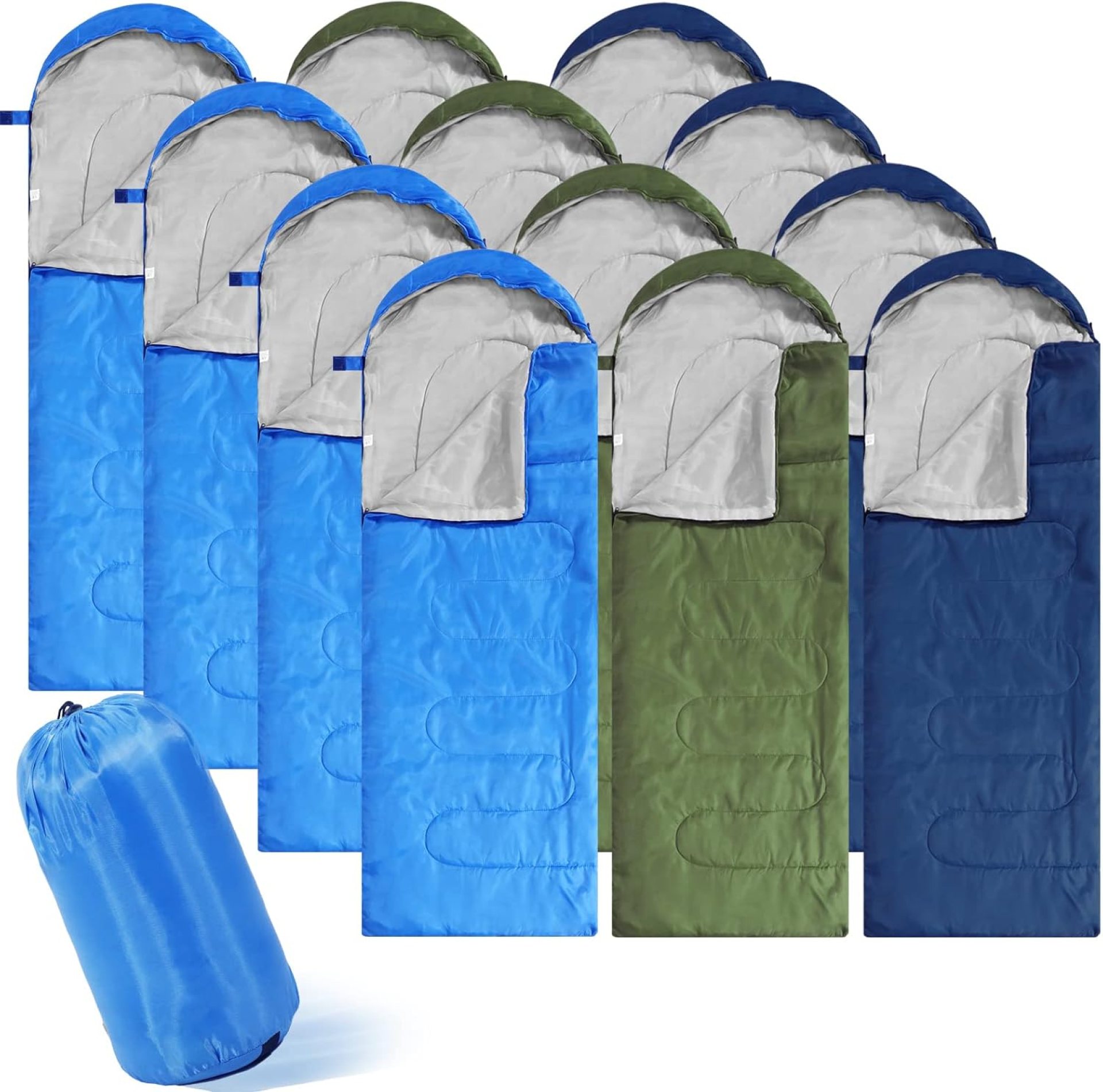 Junkin 12 Pcs Camping Sleeping Bag Bulk for Adults Homeless 4 Seasons Cold Warm Weather Sleeping Bags Waterproof Lightweight with Compression Sack for Hiking Travel Outdoor (Multicolor) Junkin 12 Pcs Camping Sleeping Bag Bulk for Adults Homeless 4 Seasons Cold Warm Weather Sleeping Bags Waterproof Lightweight with Compression Sack for Hiking Travel Outdoor (Multicolor)
