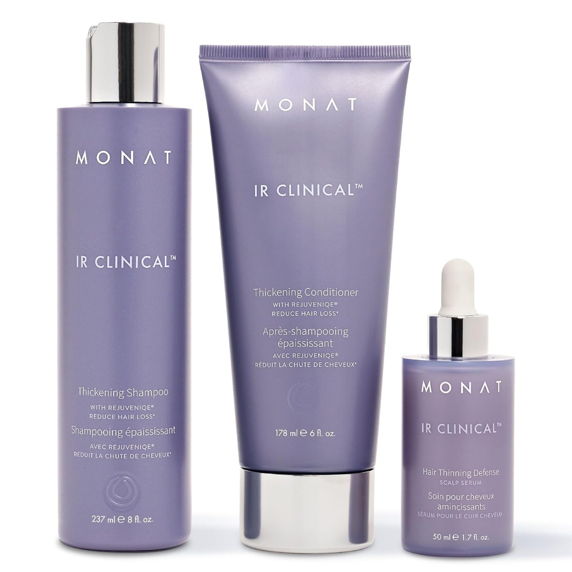 MONAT IR Clinical System – Complete Hair Care Restoration Kit with Thickening Shampoo, Conditioner & Thinning Defense Serum – Strengthens, Protects, & Revives Hair for Thicker, Fuller-Looking Results MONAT IR Clinical System – Complete Hair Care Restoration Kit with Thickening Shampoo, Conditioner & Thinning Defense Serum – Strengthens, Protects, & Revives Hair for Thicker, Fuller-Looking Results
