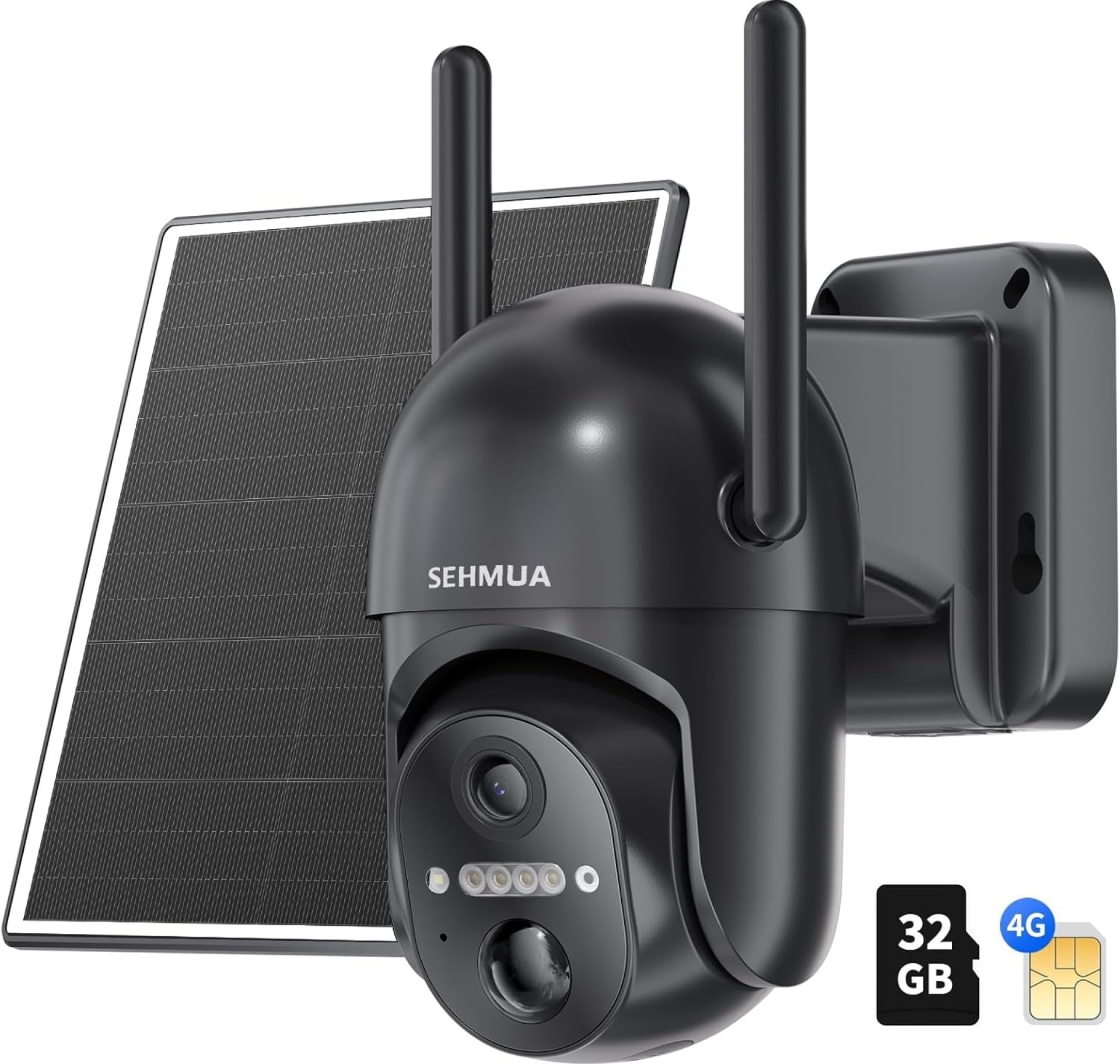 SEHMUA 4G LTE Cellular Solar Security Camera Wireless Outdoor, No WiFi Solar Powered Camera, 360° Live View, 2K Color Night Vision, PIR Motion Sensor, 2 Way Talk, Built in SIM Card SEHMUA 4G LTE Cellular Solar Security Camera Wireless Outdoor, No WiFi Solar Powered Camera, 360° Live View, 2K Color Night Vision, PIR Motion Sensor, 2 Way Talk, Built in SIM Card