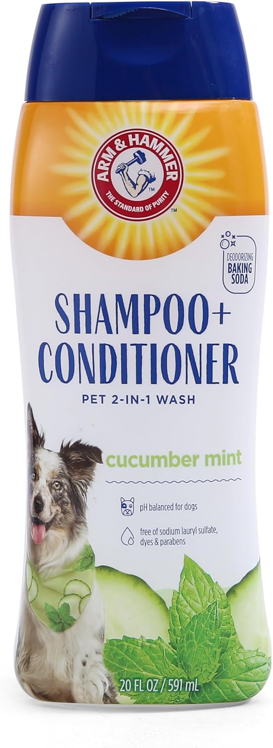 Arm & Hammer for Pets 2-In-1 Shampoo & Conditioner for Dogs | Dog Shampoo & Conditioner in One | Cucumber Mint, 20 Ounce Bottle Dog Shampoo and Conditioner for All Dogs Arm & Hammer for Pets 2-In-1 Shampoo & Conditioner for Dogs | Dog Shampoo & Conditioner in One | Cucumber Mint, 20 Ounce Bottle Dog Shampoo and Conditioner for All Dogs