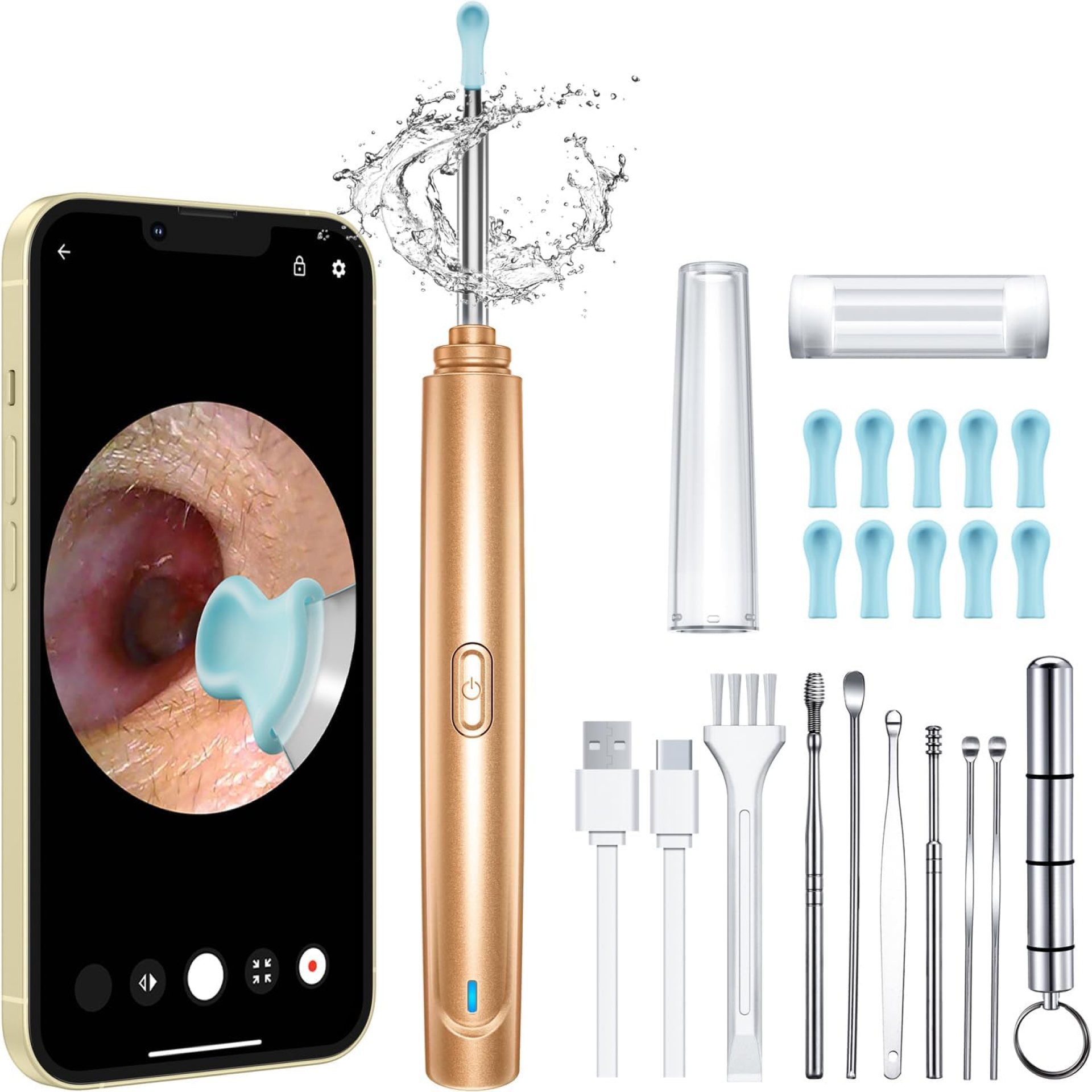 Ear Wax Removal Tool Camera, 1296P HD Camera and 6 LED Lights, Ear Cleaner with Camera, 1296P HD Camera and 6 LED Lights, Ear Cleaning kit, Ear Wax Removal Kit Ear Wax Removal Tool Camera, 1296P HD Camera and 6 LED Lights, Ear Cleaner with Camera, 1296P HD Camera and 6 LED Lights, Ear Cleaning kit, Ear Wax Removal Kit