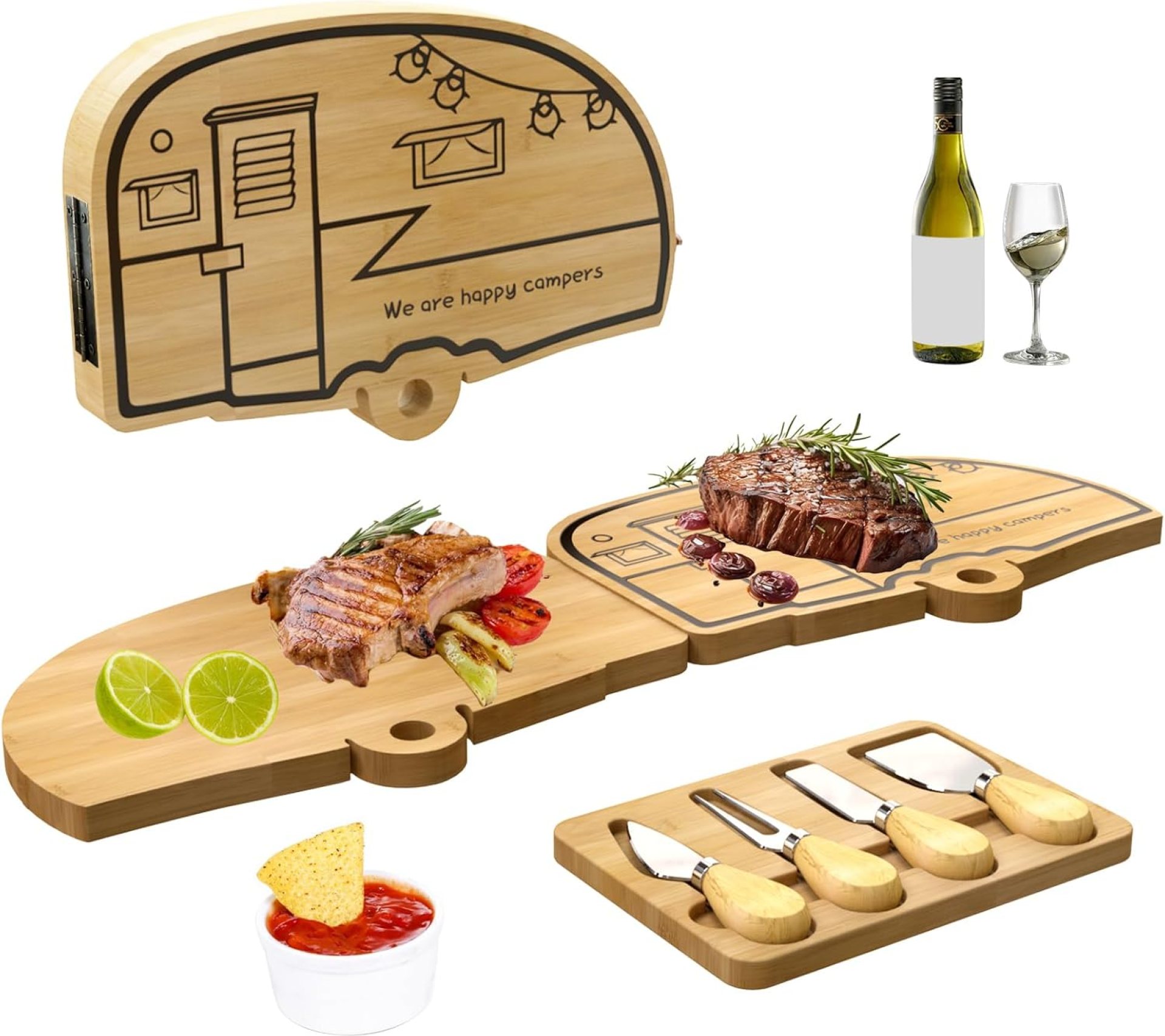 Camping Cheese Board and Knife Set Foldable Bamboo Charcuterie Boards Gift Unique Cheese Cutting Board Birthday Gifts for Mom Dad House Warming Gifts for Women Men Wedding Gifts for Couple Camping Cheese Board and Knife Set Foldable Bamboo Charcuterie Boards Gift Unique Cheese Cutting Board Birthday Gifts for Mom Dad House Warming Gifts for Women Men Wedding Gifts for Couple