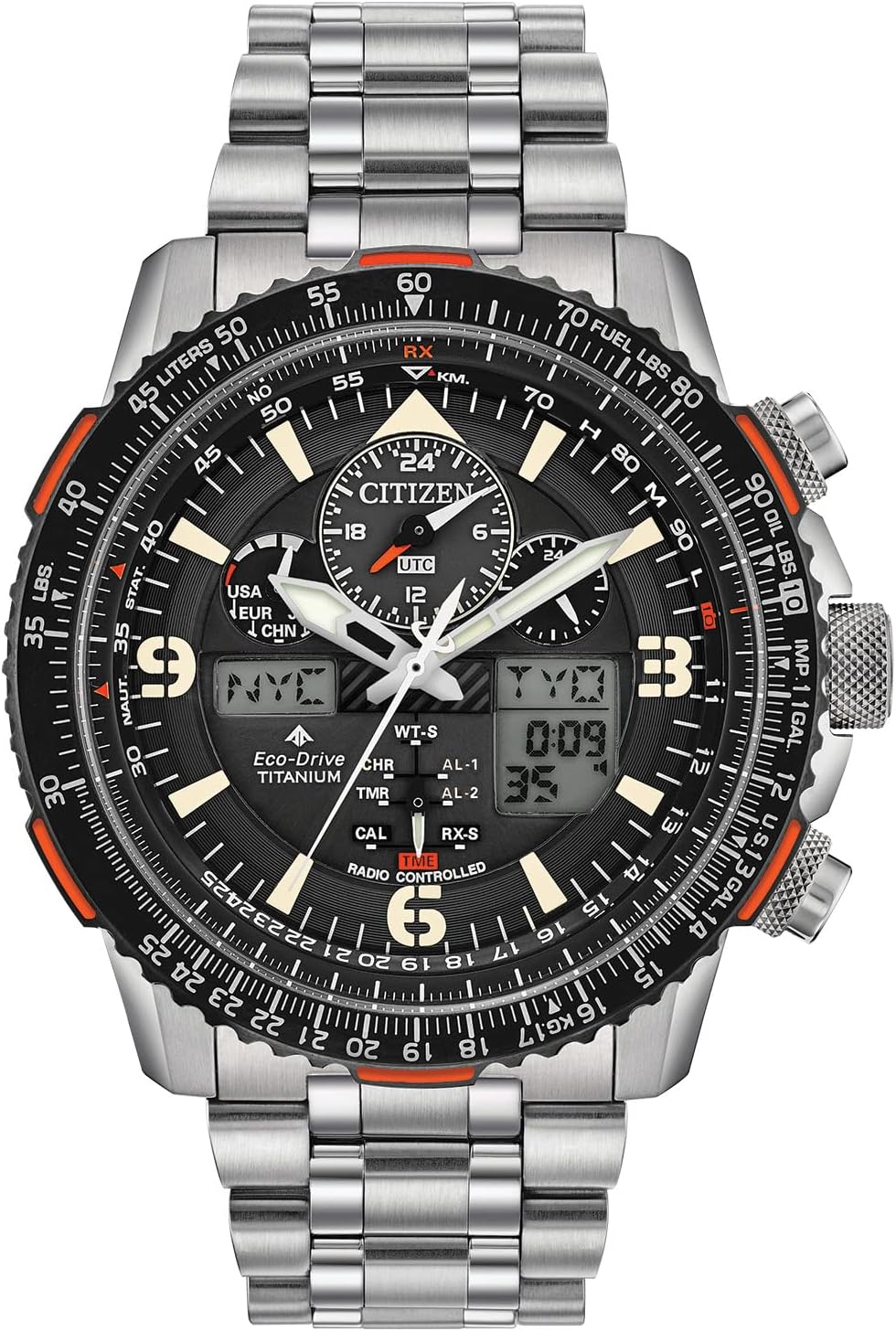 Citizen Men’s Promaster Air Skyhawk Eco-Drive Super Titanium™ Watch, Atomic Timkeeping Technology, Power Reserve Indicator, Luminous, Anti-Reflective Crystal, 45mm (Model: JY8108-53E) Citizen Men’s Promaster Air Skyhawk Eco-Drive Super Titanium™ Watch, Atomic Timkeeping Technology, Power Reserve Indicator, Luminous, Anti-Reflective Crystal, 45mm (Model: JY8108-53E)