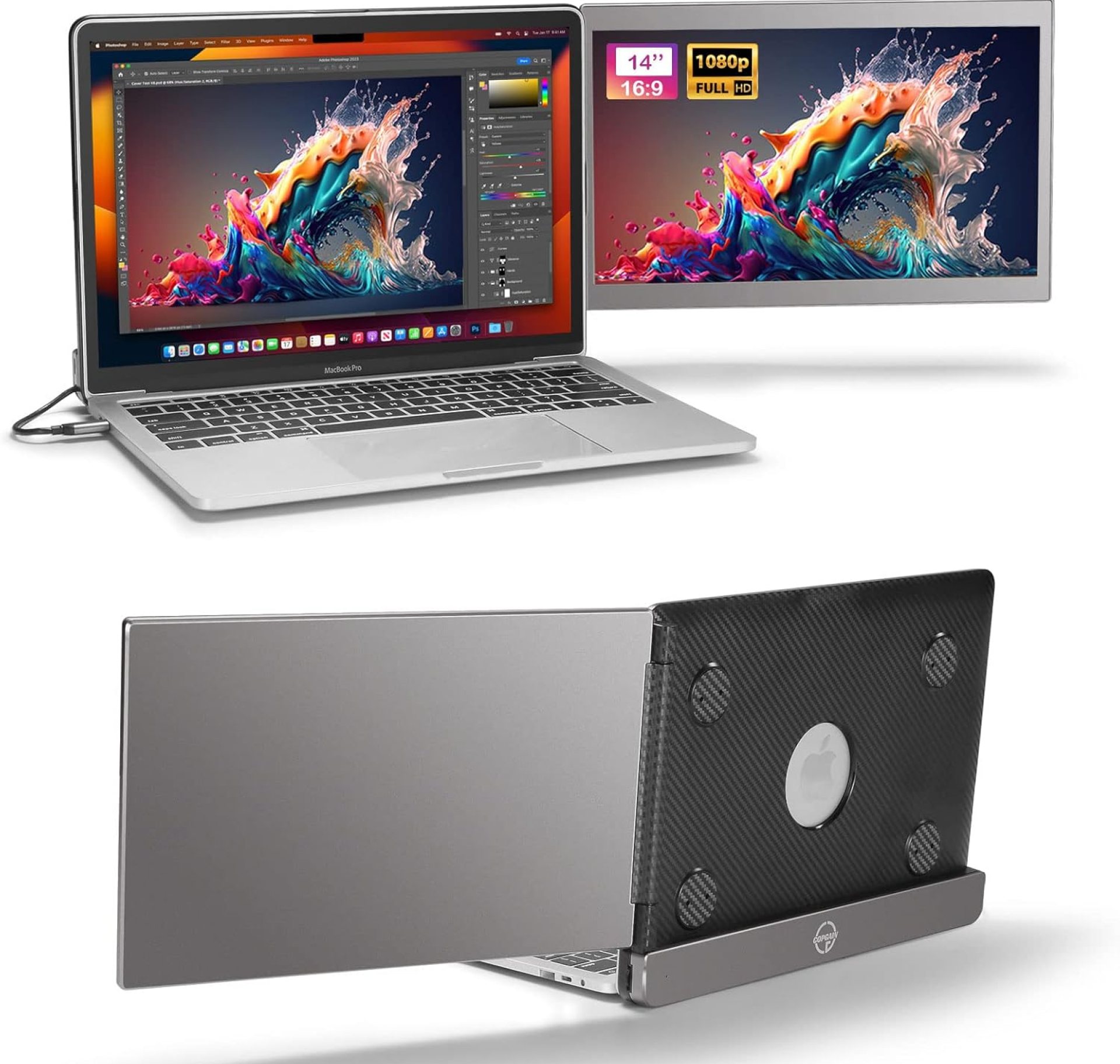 Portable Monitor for Laptop Mac USB Dual Laptop Screen Extender 14” FHD 1080P Second Travel Display for 16.2” Mackbook Pro(2021/2023) Portable Monitor for Laptop Mac USB Dual Laptop Screen Extender 14” FHD 1080P Second Travel Display for 16.2” Mackbook Pro(2021/2023)
