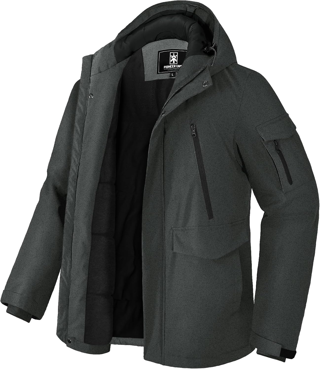 Pioneer Camp Men’s Winter Coat Waterproof Fleece Lined Warm Winter Jacket with 9 Pockets Insulated Windproof Hooded Parka Pioneer Camp Men’s Winter Coat Waterproof Fleece Lined Warm Winter Jacket with 9 Pockets Insulated Windproof Hooded Parka