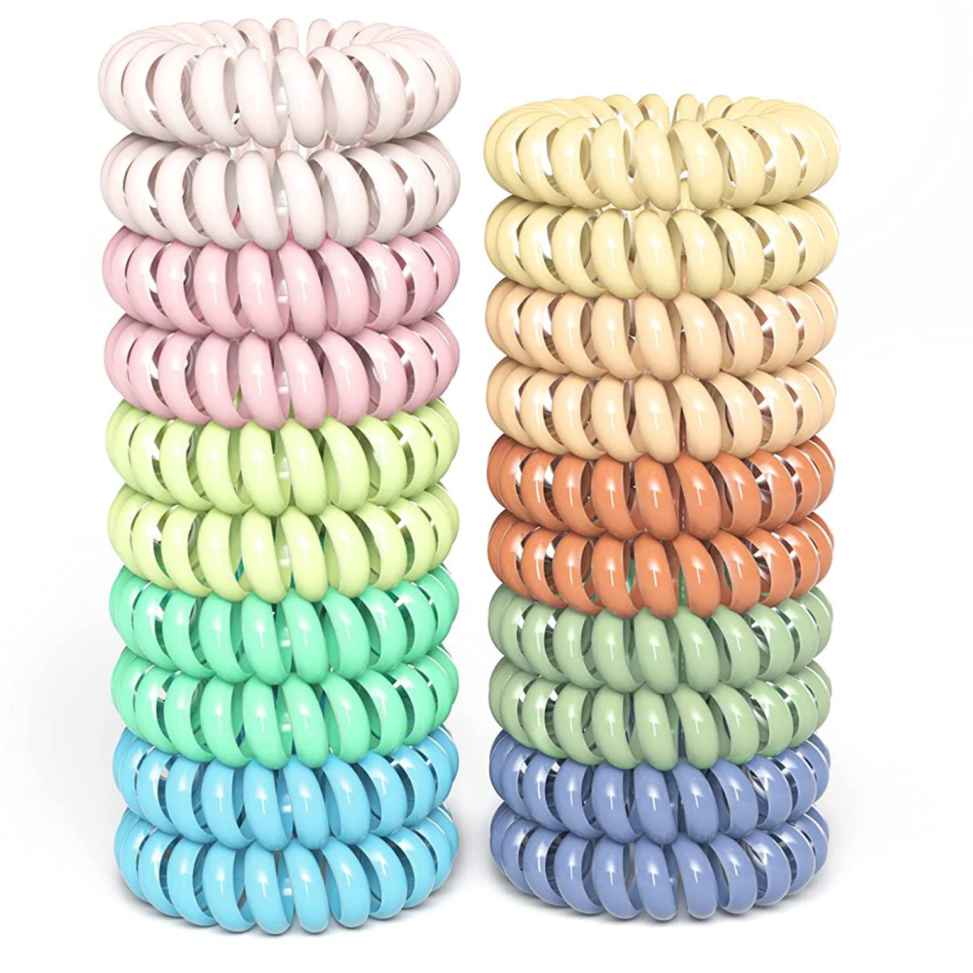 Hair Elastics, 20Pcs No Crease Spiral Hair Ties, Hair Bands Multi Color Waterproof for Women Girls, Hair Accessories Hair Elastics, 20Pcs No Crease Spiral Hair Ties, Hair Bands Multi Color Waterproof for Women Girls, Hair Accessories