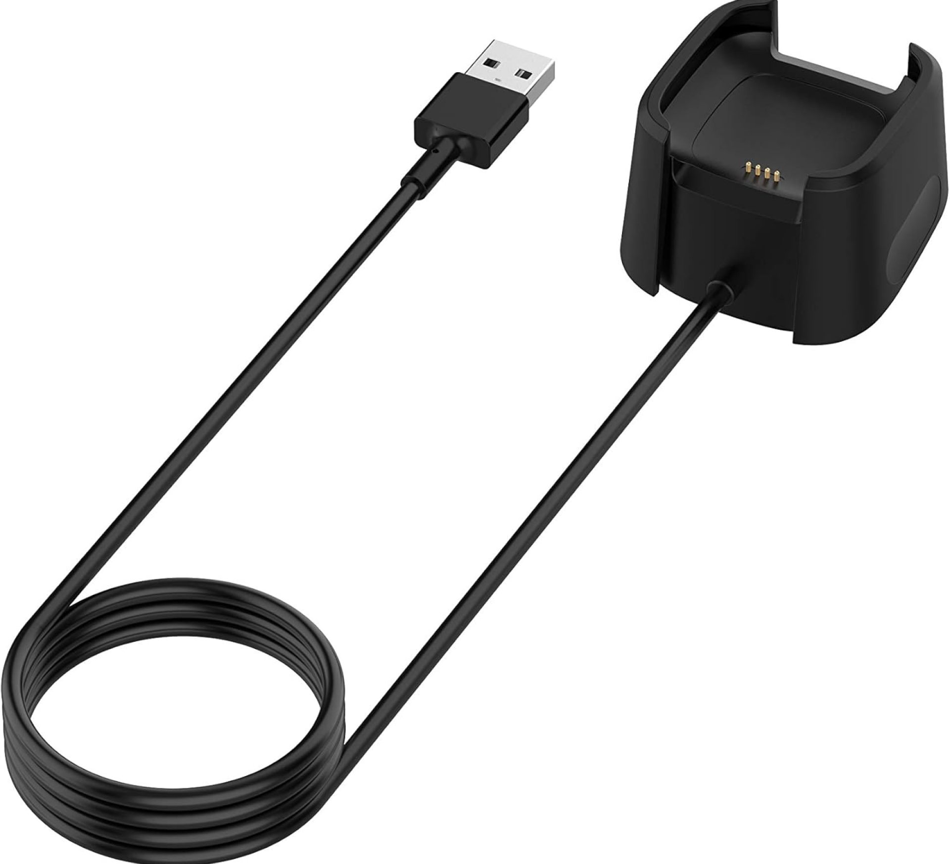 FitTurn Compatible with Fitbit Versa 2 Charger Replacement USB Data Charger Dock Charging Cable Stand for Versa 2 Health & Fitness Smartwatch, 3Ft Sturdy Power Cord (Black) FitTurn Compatible with Fitbit Versa 2 Charger Replacement USB Data Charger Dock Charging Cable Stand for Versa 2 Health & Fitness Smartwatch, 3Ft Sturdy Power Cord (Black)