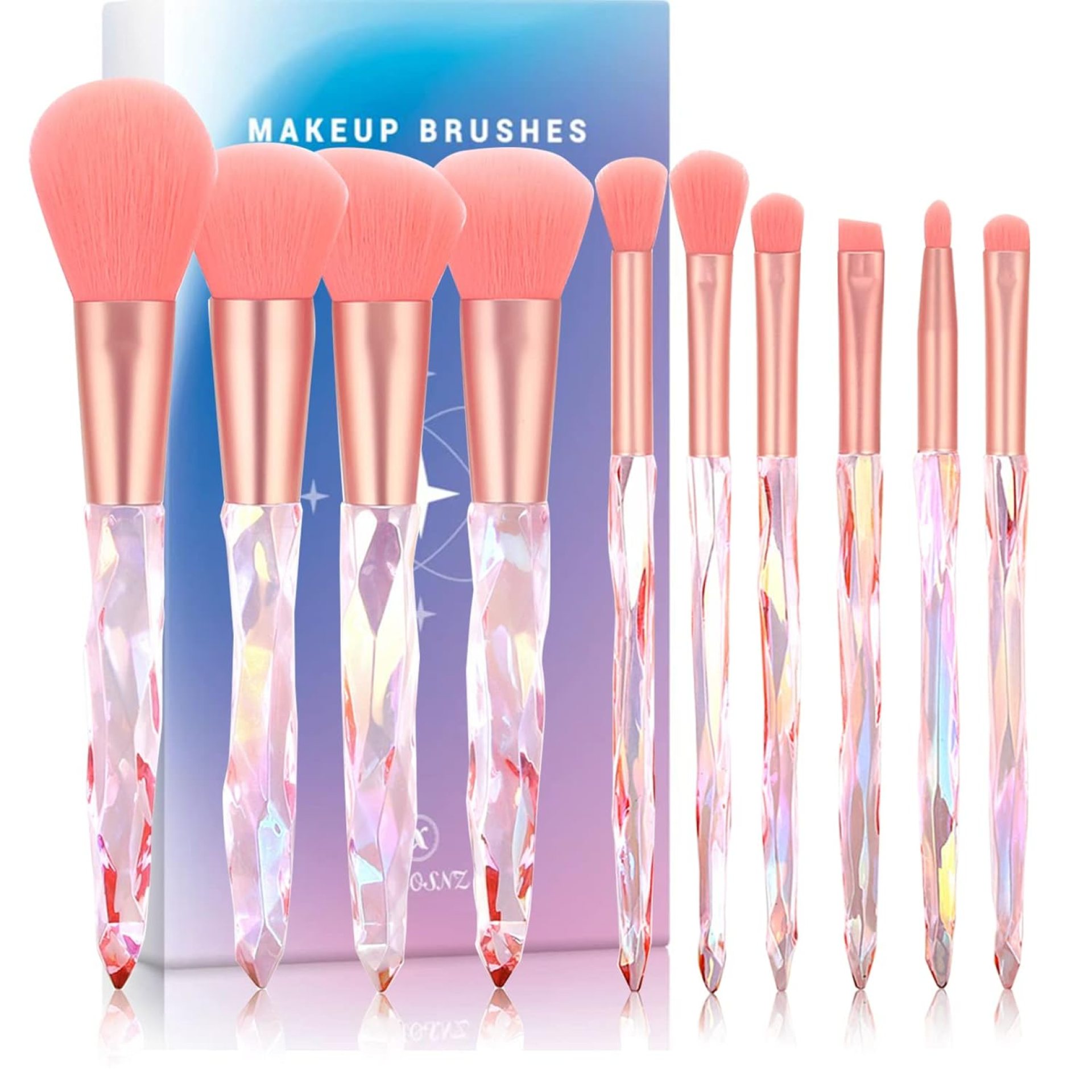 Makeup Brushes 10pcs Cryatal Makeup Brushes Set Highlighter Foundation Brush for Liquid Makeup Make Up Brush Sets Professional (Gift Box, Pink) Makeup Brushes 10pcs Cryatal Makeup Brushes Set Highlighter Foundation Brush for Liquid Makeup Make Up Brush Sets Professional (Gift Box, Pink)