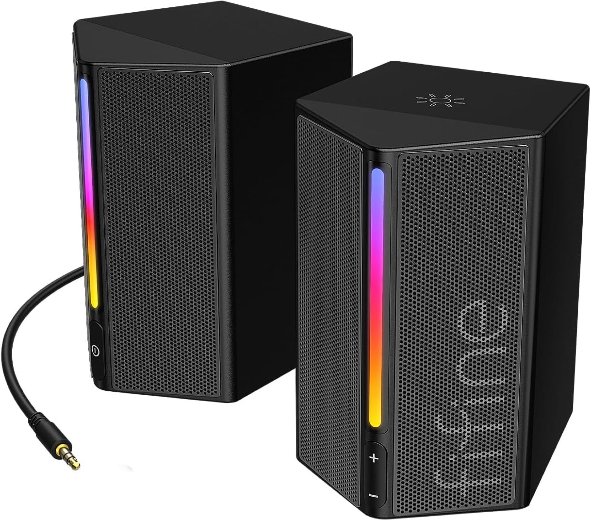 FIFINE Computer Speakers, Desktop PC Speakers with Volume Control, RGB Gaming Loudspeakers Wired with 3.5mm Aux Audio Cable for Laptop Monitor Phone Tablet-AmpliGame A20 FIFINE Computer Speakers, Desktop PC Speakers with Volume Control, RGB Gaming Loudspeakers Wired with 3.5mm Aux Audio Cable for Laptop Monitor Phone Tablet-AmpliGame A20