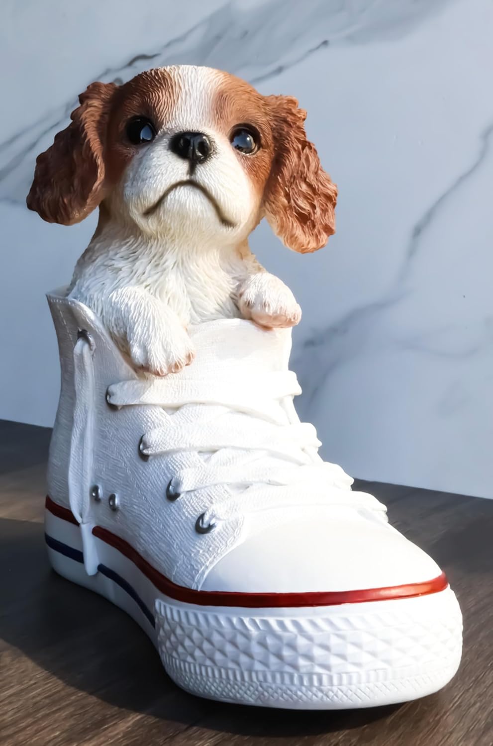 Ebros ‘Paw-Star’ Pups Lifelike Realistic Puppy Dog in Sneaker Chucks Shoe Statue Pedigree Breed Dogs Puppies Collectible Decor with Glass Eyes Pet Memorial Figurine (King Charles Cavalier Spaniel) Ebros ‘Paw-Star’ Pups Lifelike Realistic Puppy Dog in Sneaker Chucks Shoe Statue Pedigree Breed Dogs Puppies Collectible Decor with Glass Eyes Pet Memorial Figurine (King Charles Cavalier Spaniel)