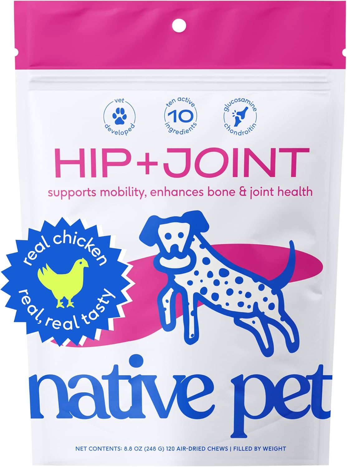 Native Pet Hip & Joint Chews for Dogs – 120 Chews – Dog Treats include Chondroitin & Glucosamine for Mobility – Natural Supplement for All Breeds – Hip And Joint Support Pet Supplies & Puppy Essential Native Pet Hip & Joint Chews for Dogs – 120 Chews – Dog Treats include Chondroitin & Glucosamine for Mobility – Natural Supplement for All Breeds – Hip And Joint Support Pet Supplies & Puppy Essential