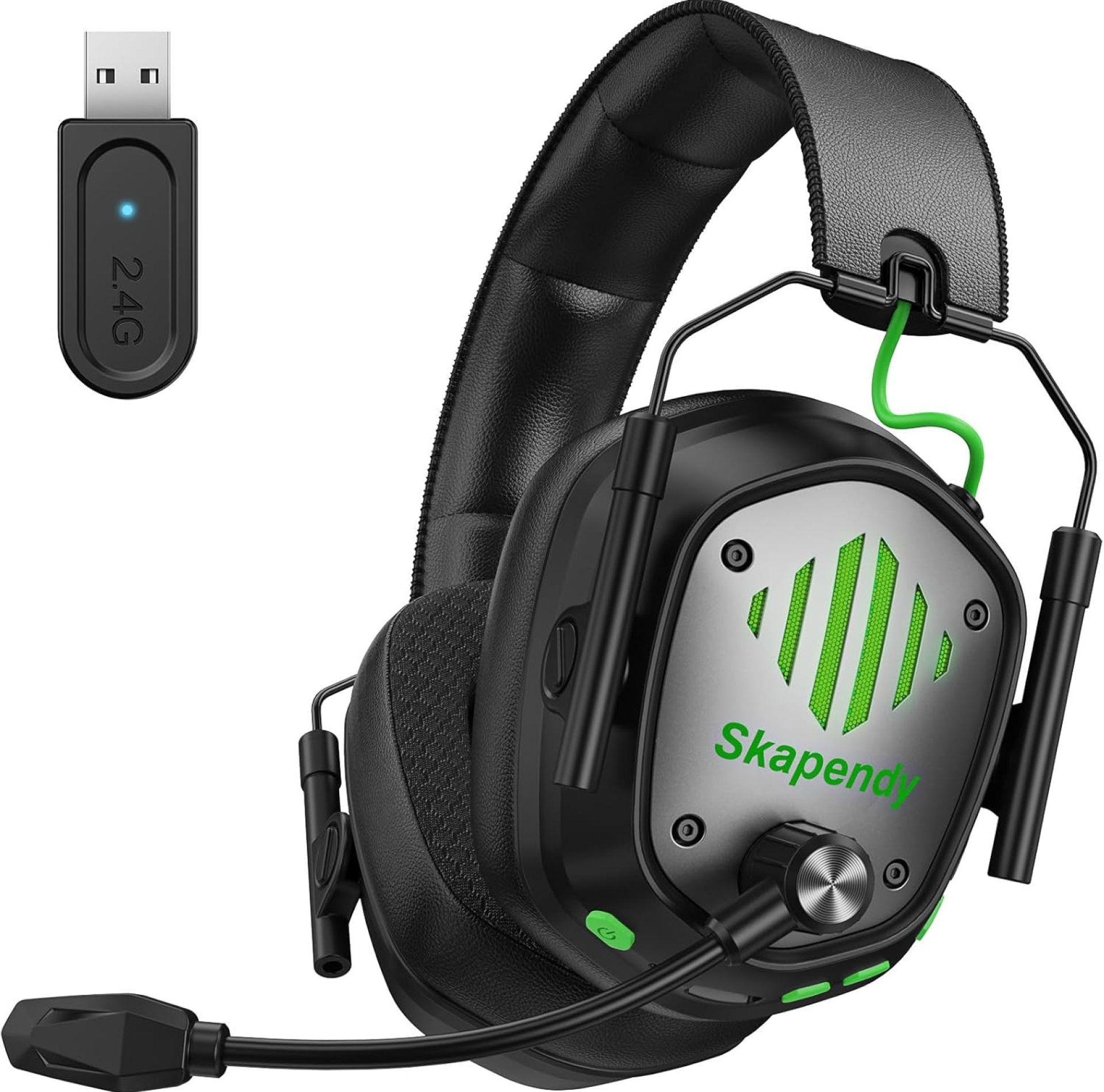 Skapendy VK81 2.4GHz Wireless Gaming Headset for PS5, PS4, PC – Bluetooth Gaming Headphones with Noise Canceling Mic, Low latency, Stereo Sound, 50+Hr Battery, RGB Headset for Nintendo Switch, Black Skapendy VK81 2.4GHz Wireless Gaming Headset for PS5, PS4, PC – Bluetooth Gaming Headphones with Noise Canceling Mic, Low latency, Stereo Sound, 50+Hr Battery, RGB Headset for Nintendo Switch, Black