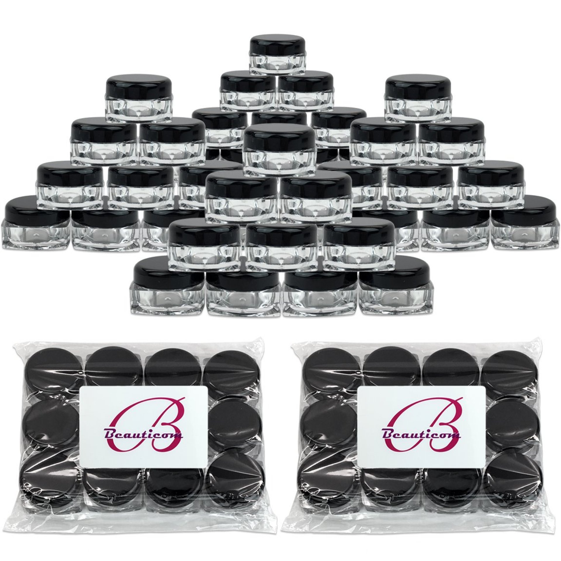 (96 Pieces) Beauticom 5G/5ML Clear Square Jars with Black Lids for Pills, Medication, Ointments and Other Beauty and Health Aids – BPA Free (96 Pieces) Beauticom 5G/5ML Clear Square Jars with Black Lids for Pills, Medication, Ointments and Other Beauty and Health Aids – BPA Free