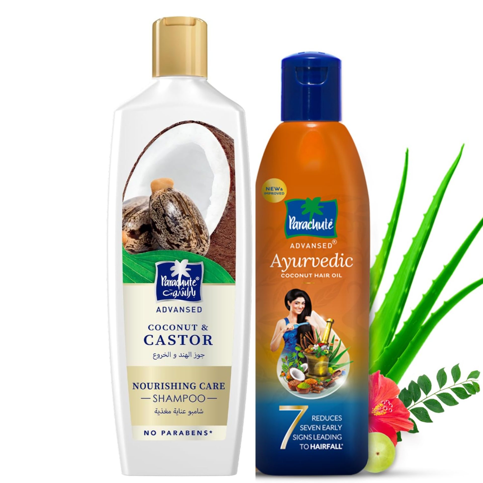 Parachute Advansed Castor Shampoo & Ayurvedic Hair Oil Combo | Frizz Control, Nourishment & Ayurvedic Hair Care | Reduces Hair Fall & Strengthens Hair | Pack of 2 | 11.4 + 10.1 Fl oz Parachute Advansed Castor Shampoo & Ayurvedic Hair Oil Combo | Frizz Control, Nourishment & Ayurvedic Hair Care | Reduces Hair Fall & Strengthens Hair | Pack of 2 | 11.4 + 10.1 Fl oz