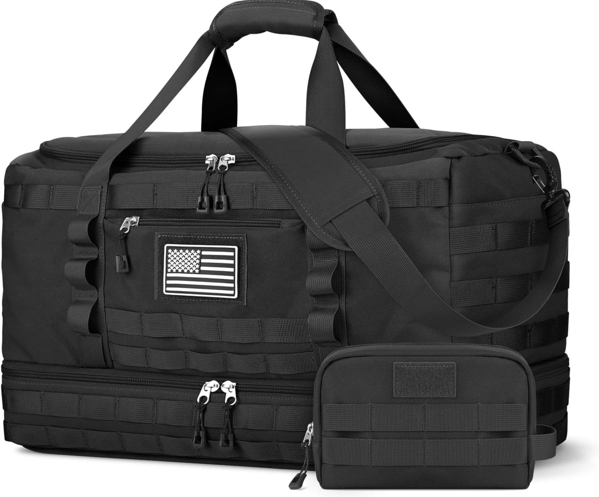 ETRONIK Travel Bag for Men Women, Gym Bag & Tactical Duffle Bags for Travel, Carry on with Toiletry Bag and Shoe Compartment, Weekender Overnight Trip with Wet Pocket for Workout Medical, Black ETRONIK Travel Bag for Men Women, Gym Bag & Tactical Duffle Bags for Travel, Carry on with Toiletry Bag and Shoe Compartment, Weekender Overnight Trip with Wet Pocket for Workout Medical, Black