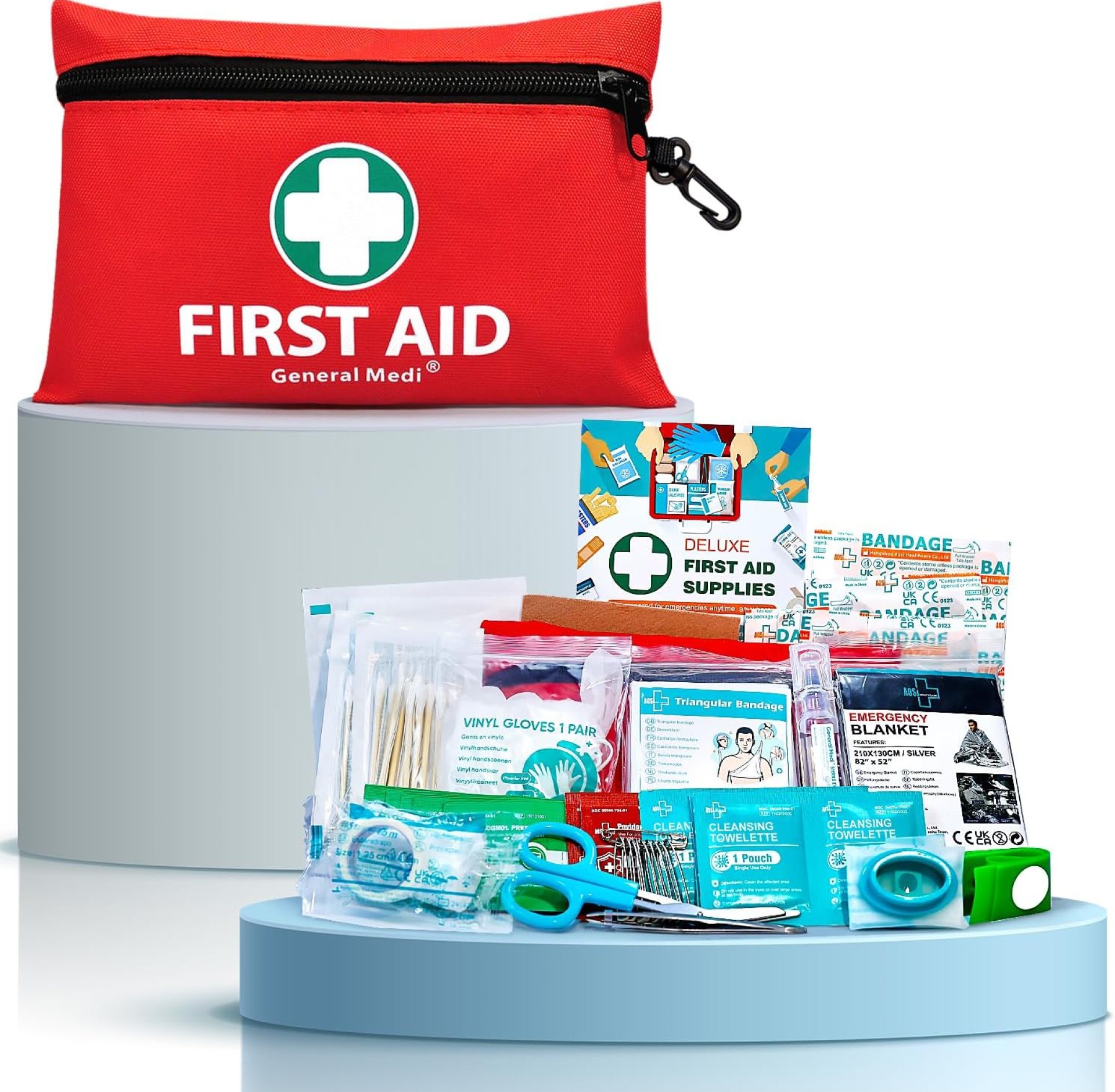 General Medi Mini First Aid Kit, 110 Piece Small First Aid Kit – Includes Emergency Foil Blanket, Scissors for Travel, Home, Office, Vehicle, Camping, Workplace & Outdoor (Red) General Medi Mini First Aid Kit, 110 Piece Small First Aid Kit – Includes Emergency Foil Blanket, Scissors for Travel, Home, Office, Vehicle, Camping, Workplace & Outdoor (Red)
