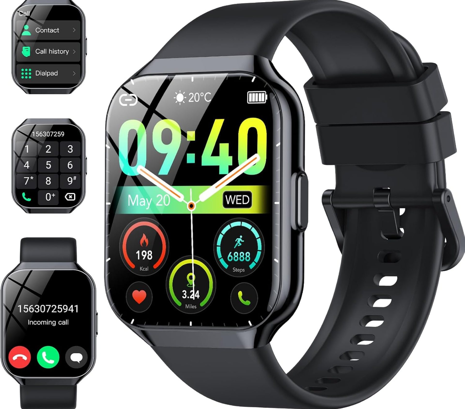 Smart Watch for Men Women, 1.96″ Smartwatch (Answer/Make Call), IP68 Waterproof Fitness Tracker, 112+ Sport Modes Smartwatches for Android iOS, Black Smart Watch for Men Women, 1.96″ Smartwatch (Answer/Make Call), IP68 Waterproof Fitness Tracker, 112+ Sport Modes Smartwatches for Android iOS, Black