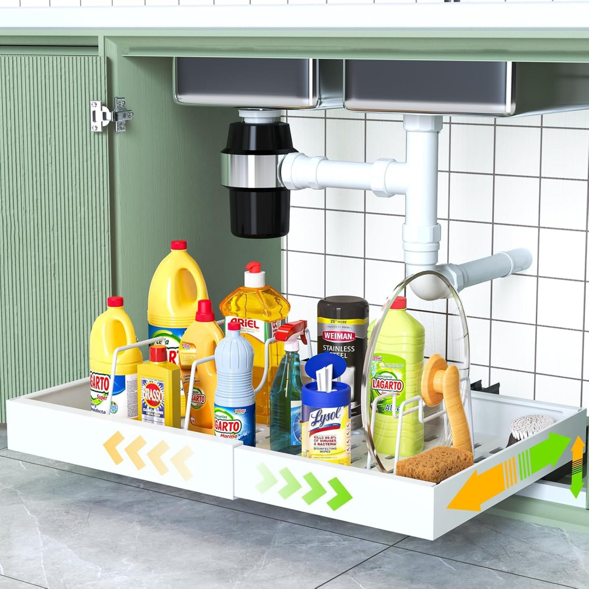 Pull Out Cabinet Organizer,Expandable Compatible Framed Cabinet pullout drawer,21″ Deep,With Adhesive Nano Film And 3pcs Divider Racks Slide out Cabinet Organizers For Kitchen Cabinets(1Pack) Pull Out Cabinet Organizer,Expandable Compatible Framed Cabinet pullout drawer,21″ Deep,With Adhesive Nano Film And 3pcs Divider Racks Slide out Cabinet Organizers For Kitchen Cabinets(1Pack)